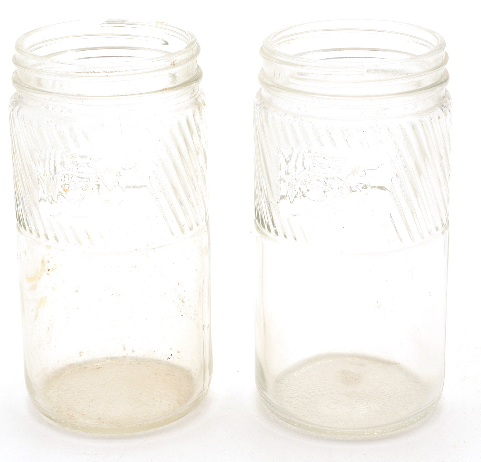 Six Vintage Jumbo Peanut Butter Jars