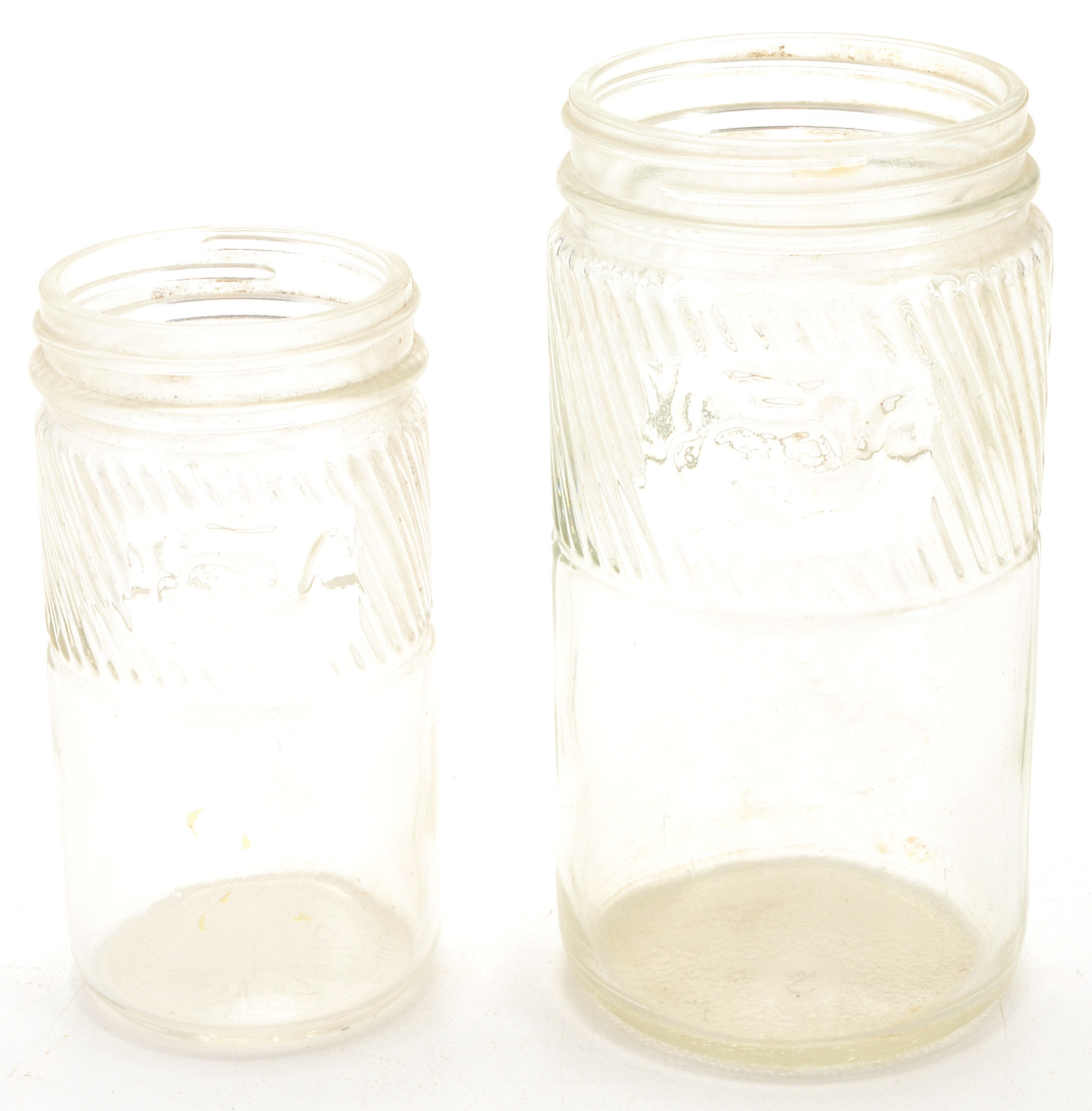 Six Vintage Jumbo Peanut Butter Jars
