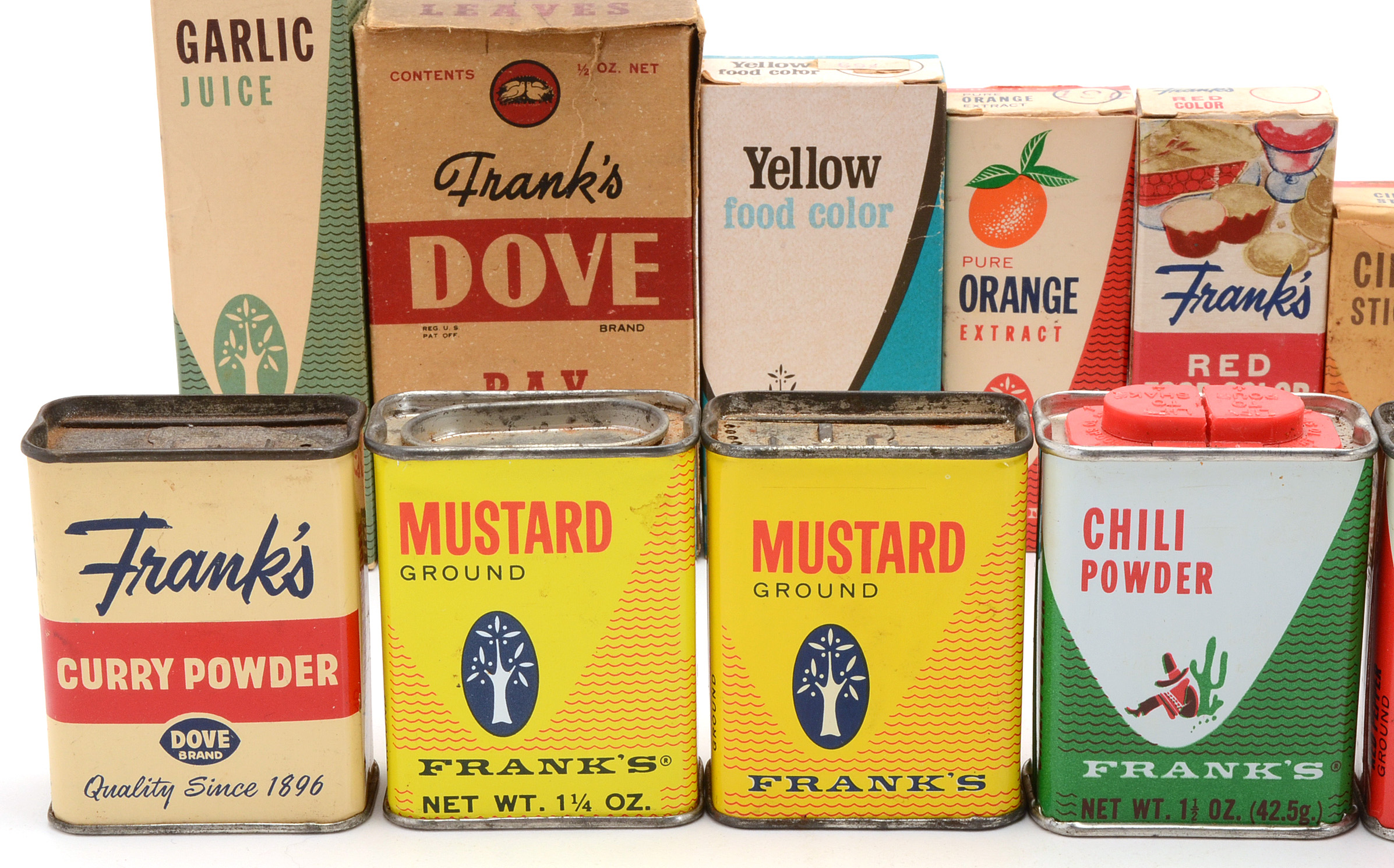 Large Collection of Vintage Frank's Tea & Spice Co. Tins