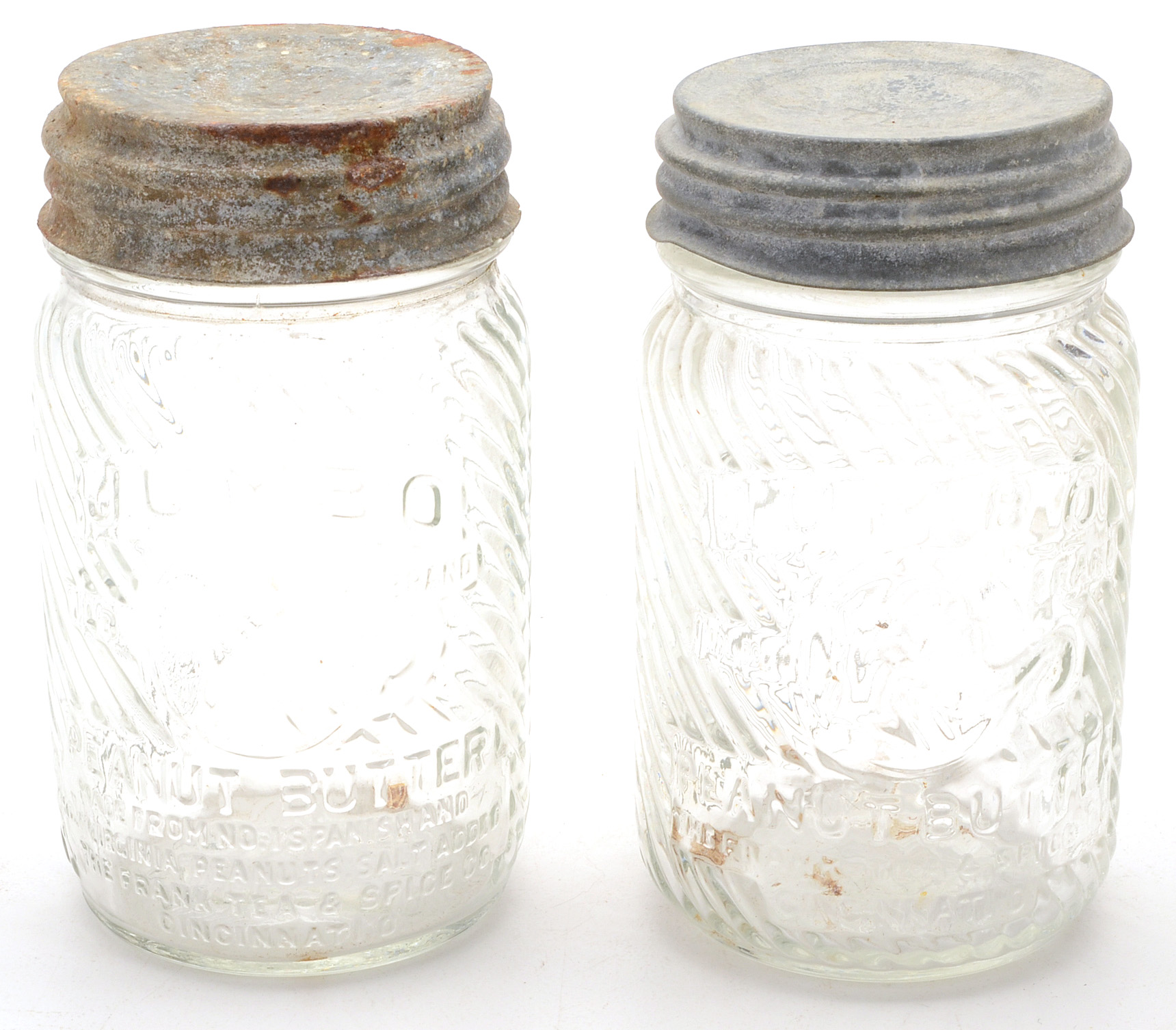 Six Vintage Jumbo Peanut Butter Jars