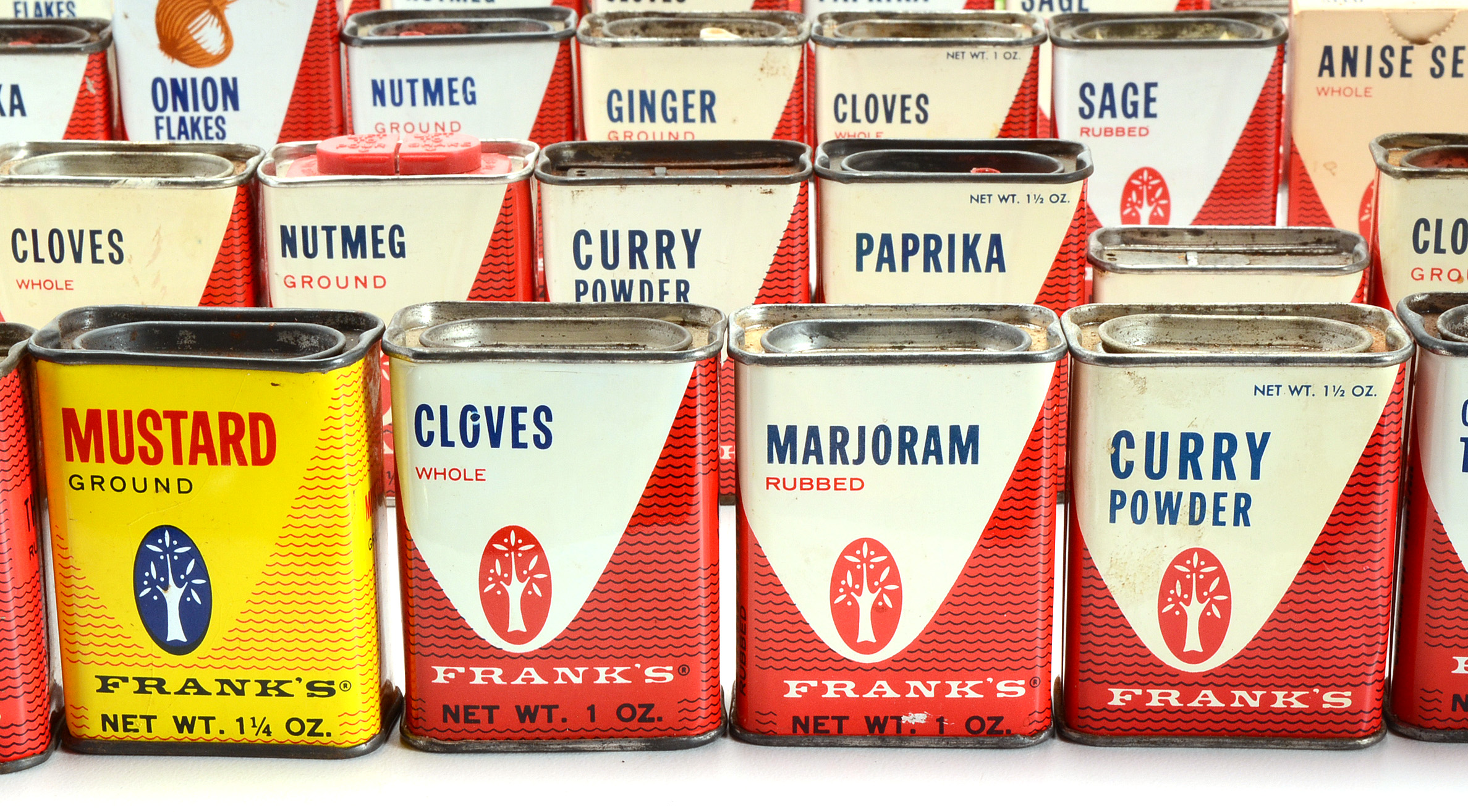 Large Collection of Vintage Frank's Tea & Spice Co. Tins