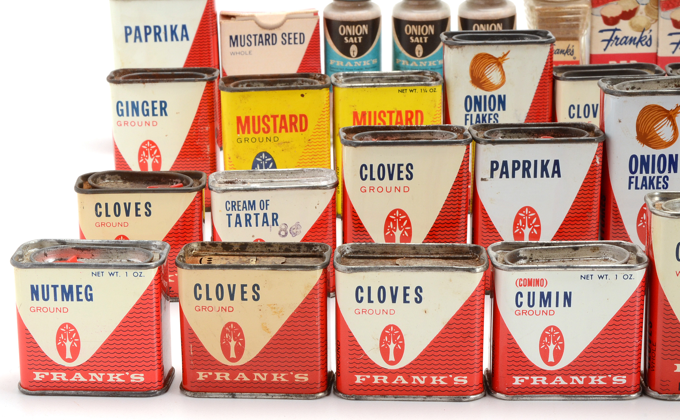 Large Collection of Vintage Frank's Tea & Spice Co. Tins