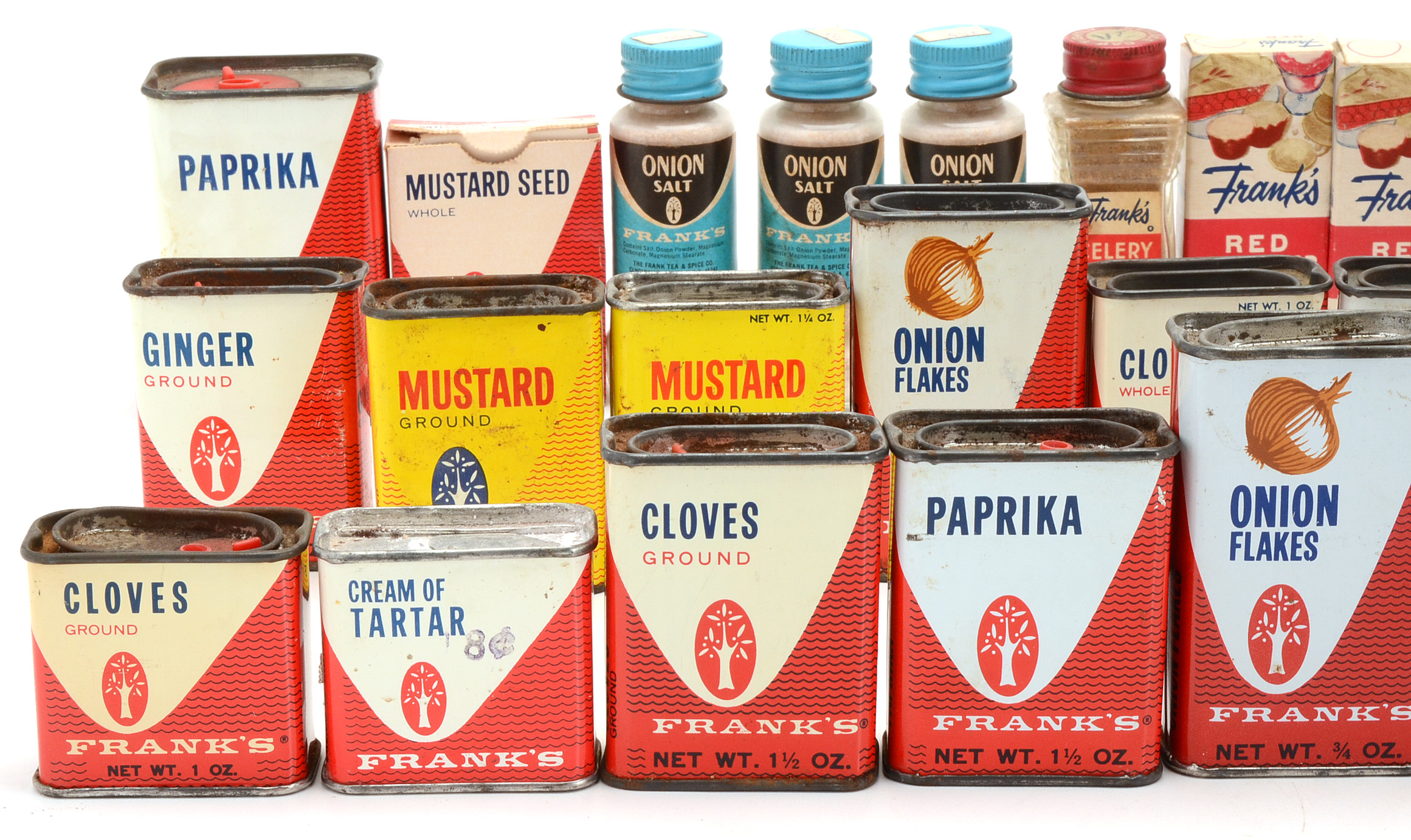 Large Collection of Vintage Frank's Tea & Spice Co. Tins