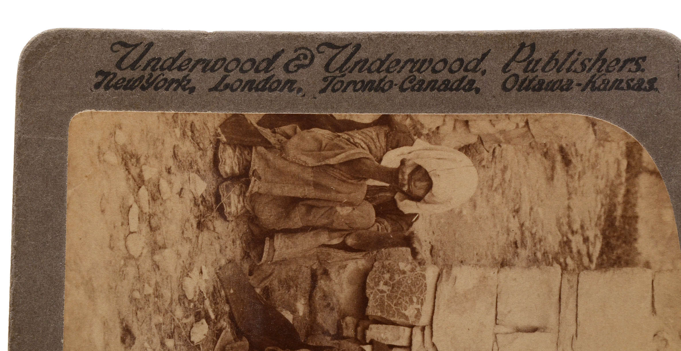 Original 1897 Stereoscopic Photograph of Lepers in Jerusalem