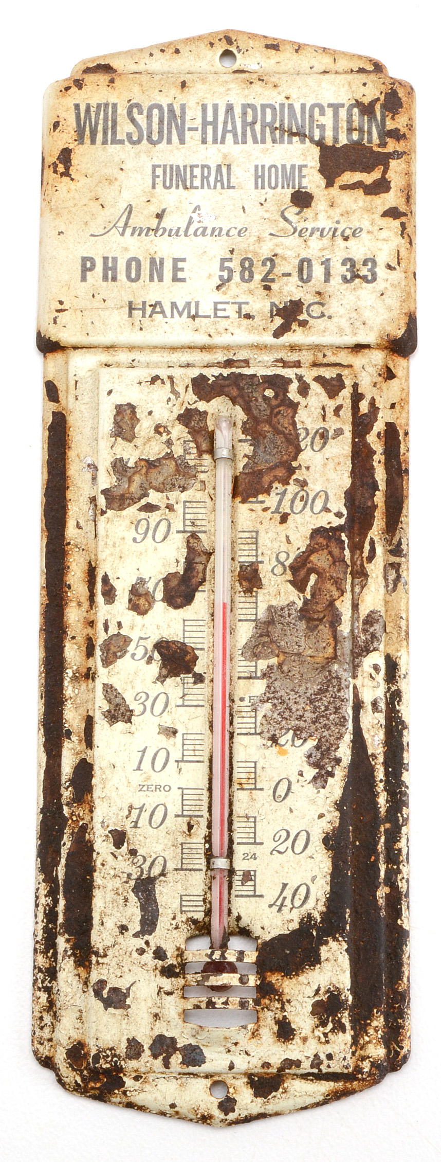 Three Vintage Funeral Home Promotional Thermometers