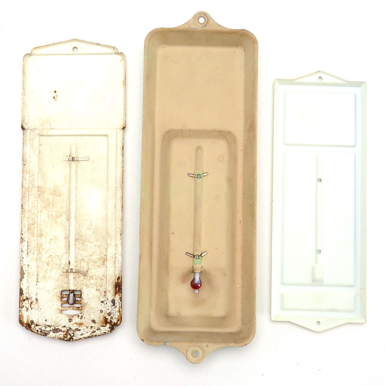 Three Vintage Funeral Home Promotional Thermometers