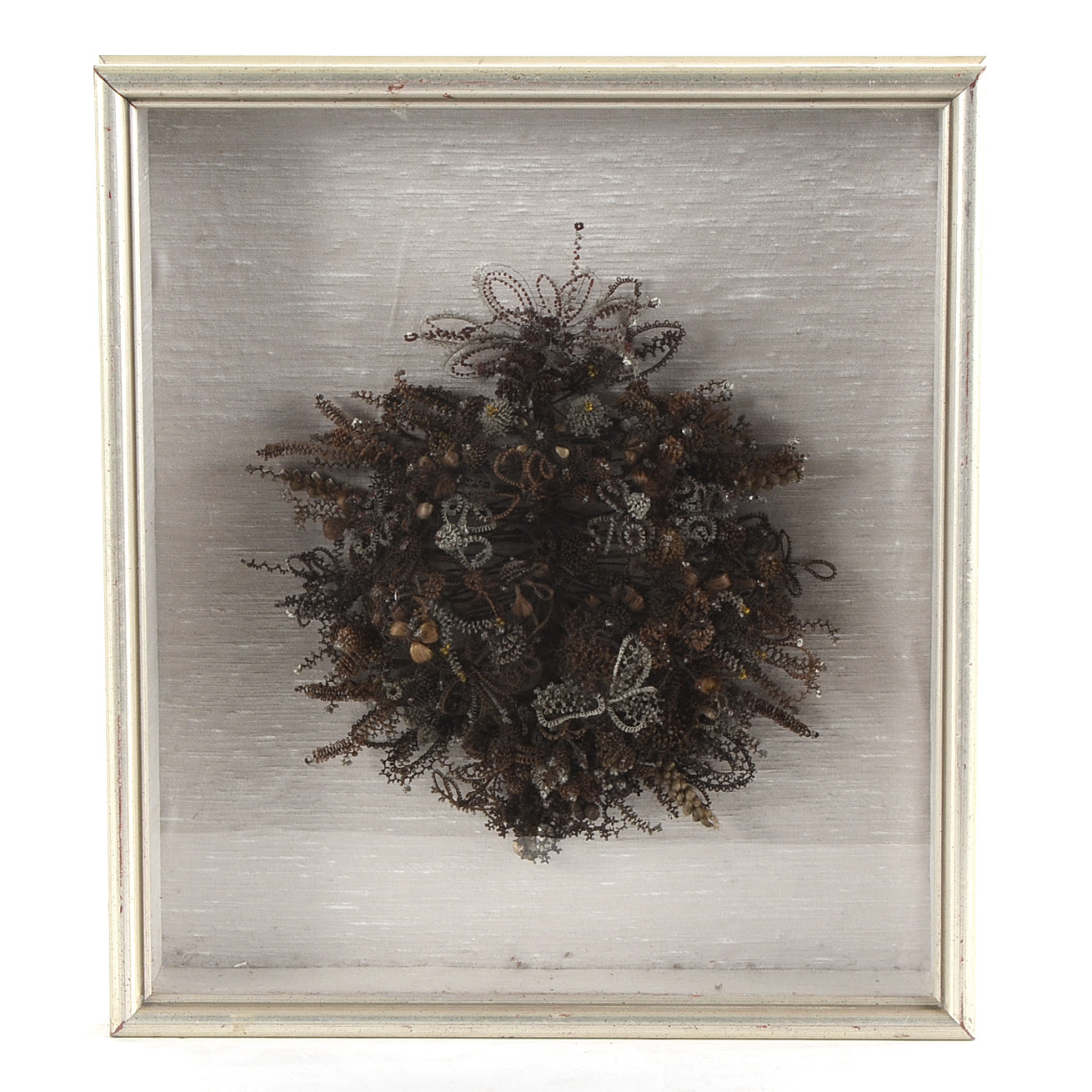 Antique Victorian Mourning Hair Wreath