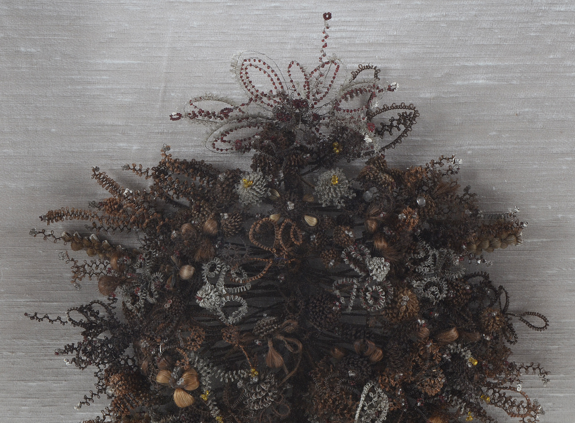 Antique Victorian Mourning Hair Wreath