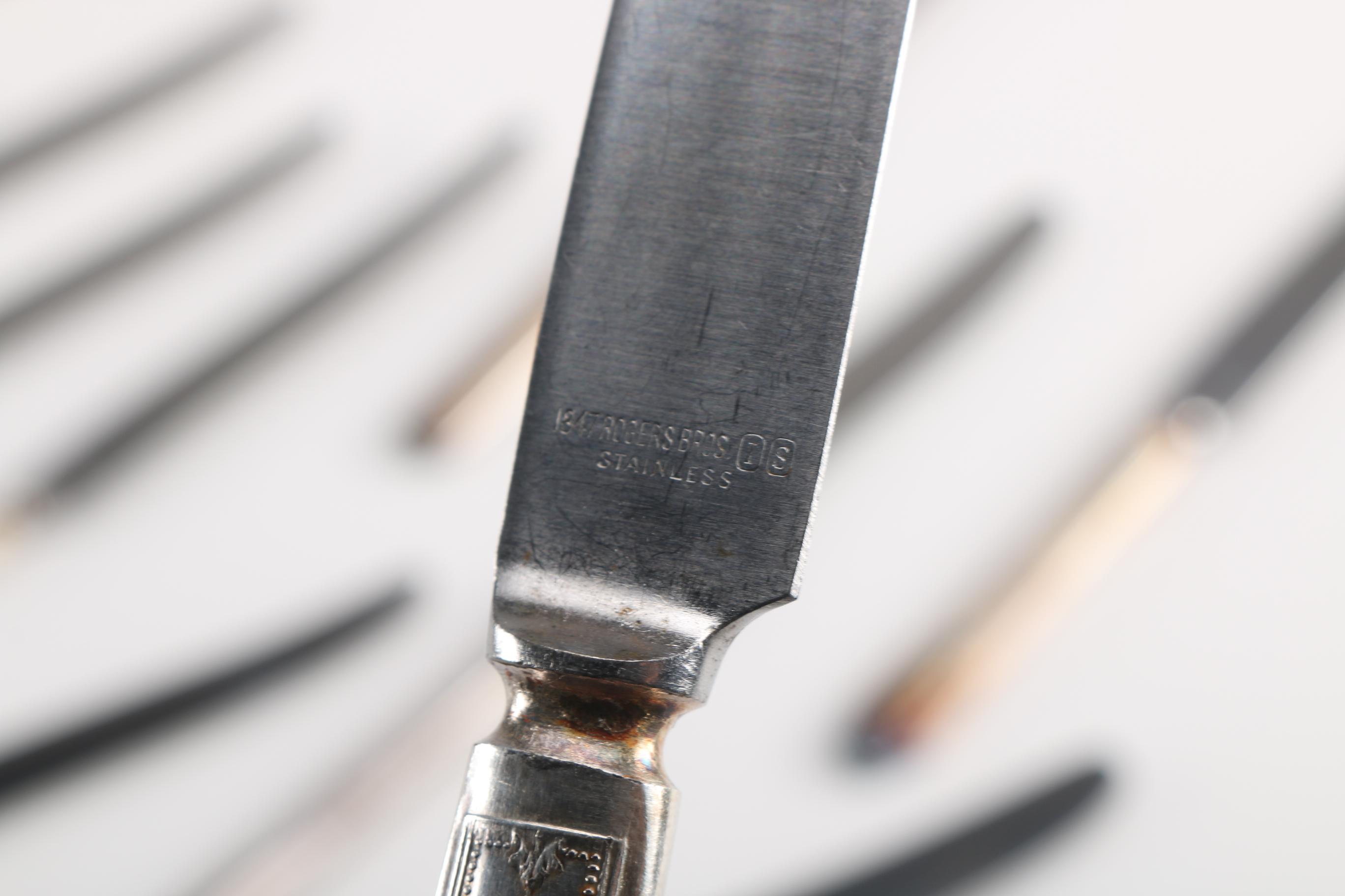 1847 Rogers "Ancestral" Flatware Set in a Wooden Chest