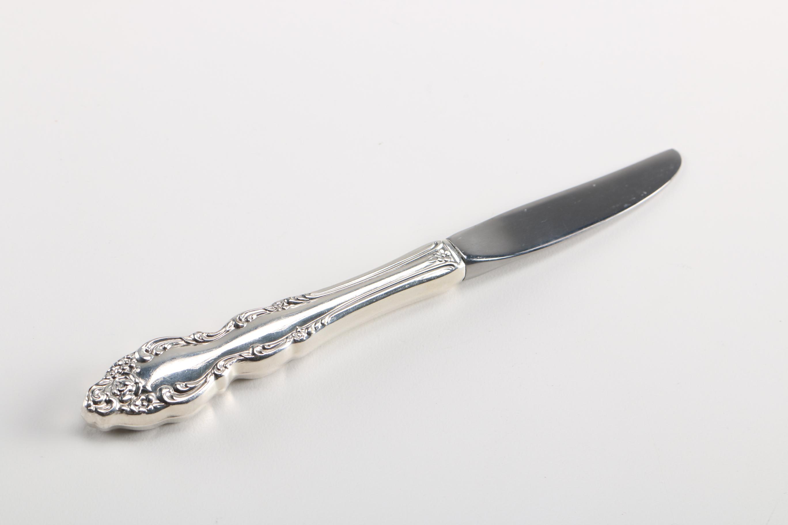 English Candle Snuffer and International Stainless "Wild Rose" Knife