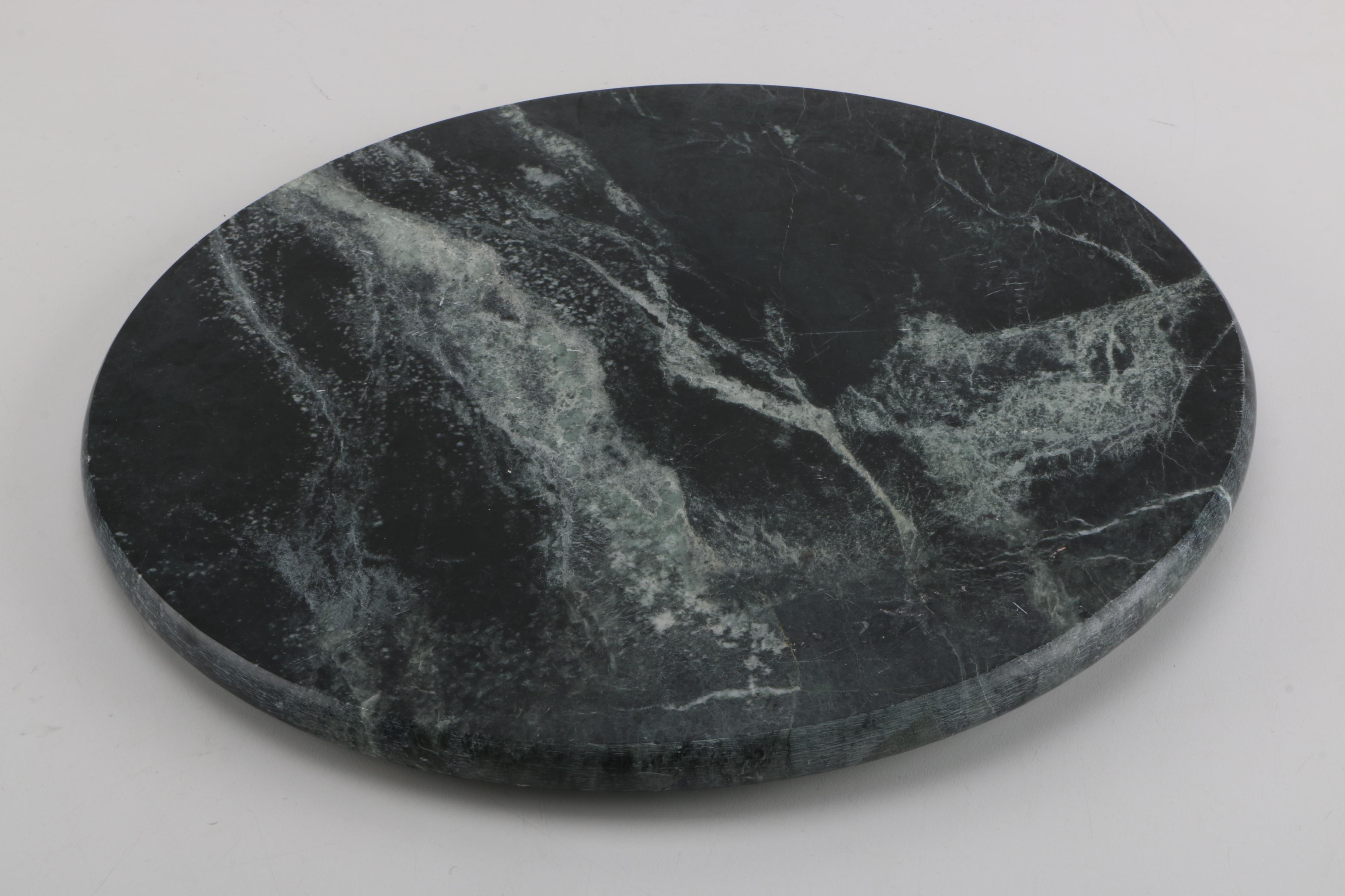 Marble Platter and Agate Leaf Dish
