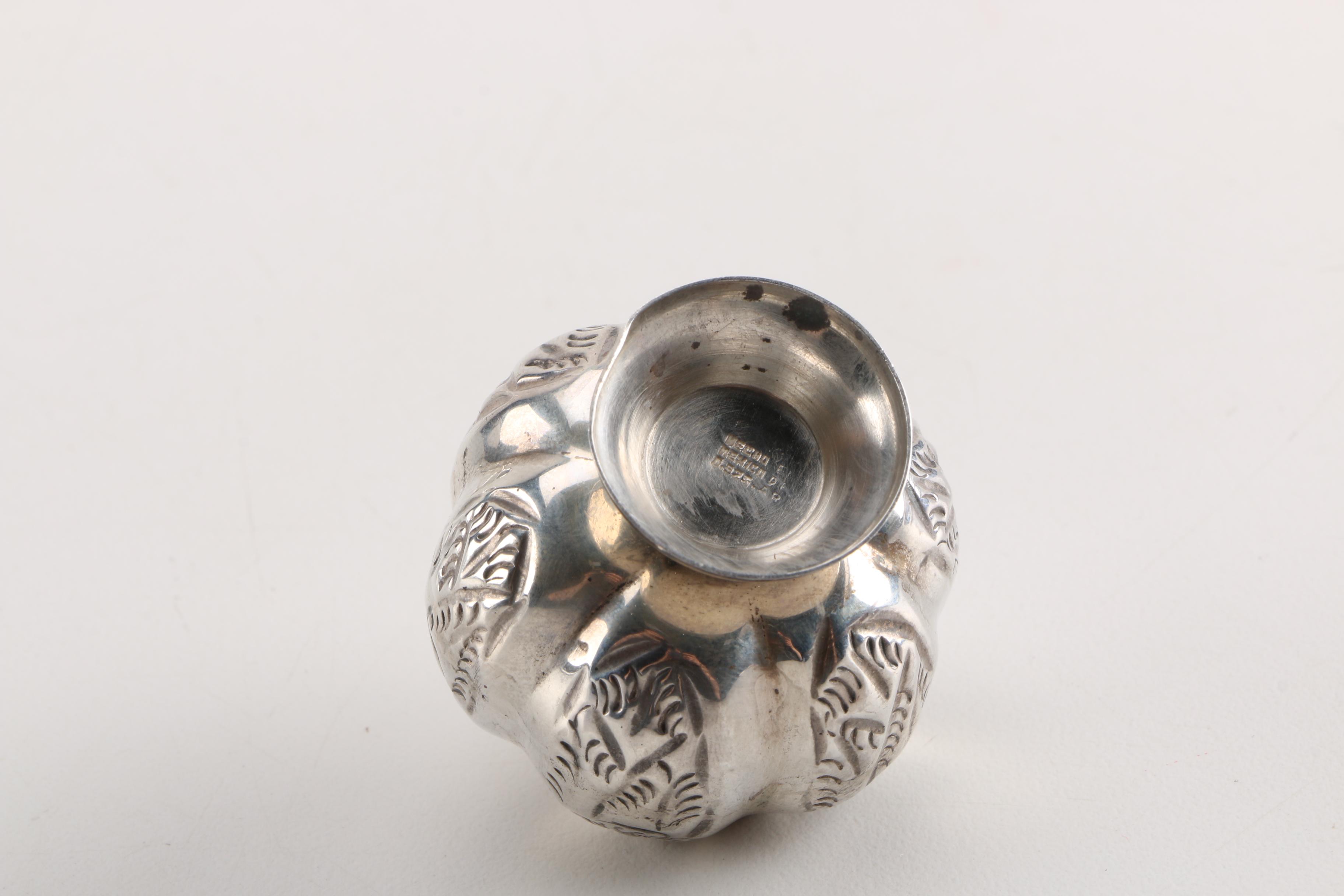 Crown Silver Inc and Mexican Gourd Sterling Salt and Pepper Shakers