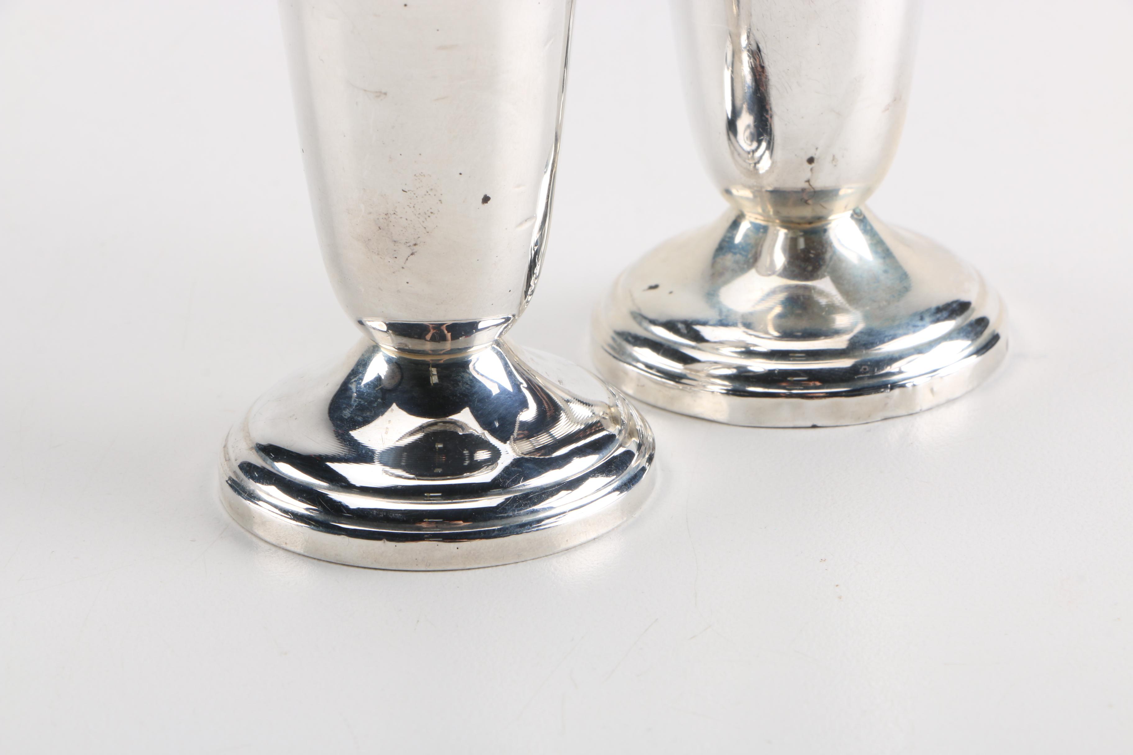Crown Silver Inc and Mexican Gourd Sterling Salt and Pepper Shakers