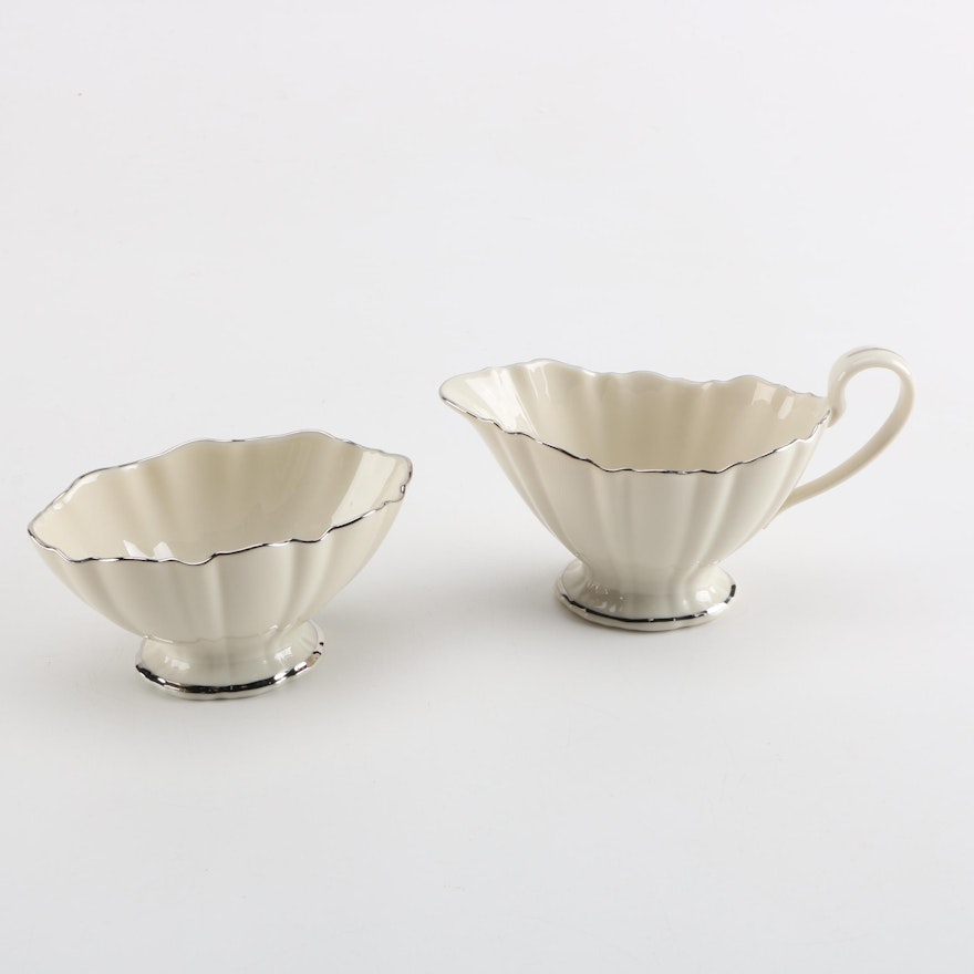 Lenox Porcelain Creamer and Sugar Bowl