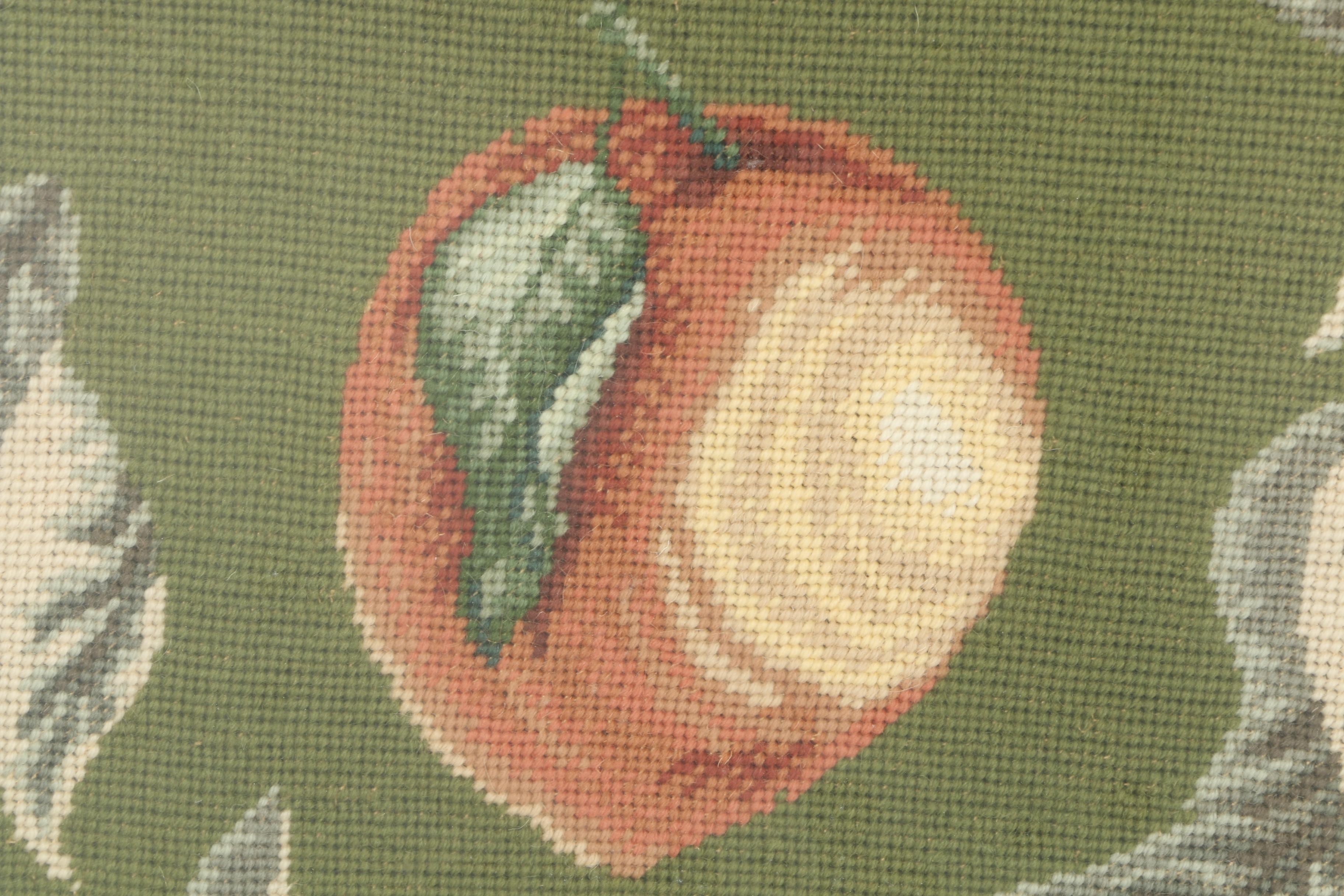 Framed Needlepoint of Peach