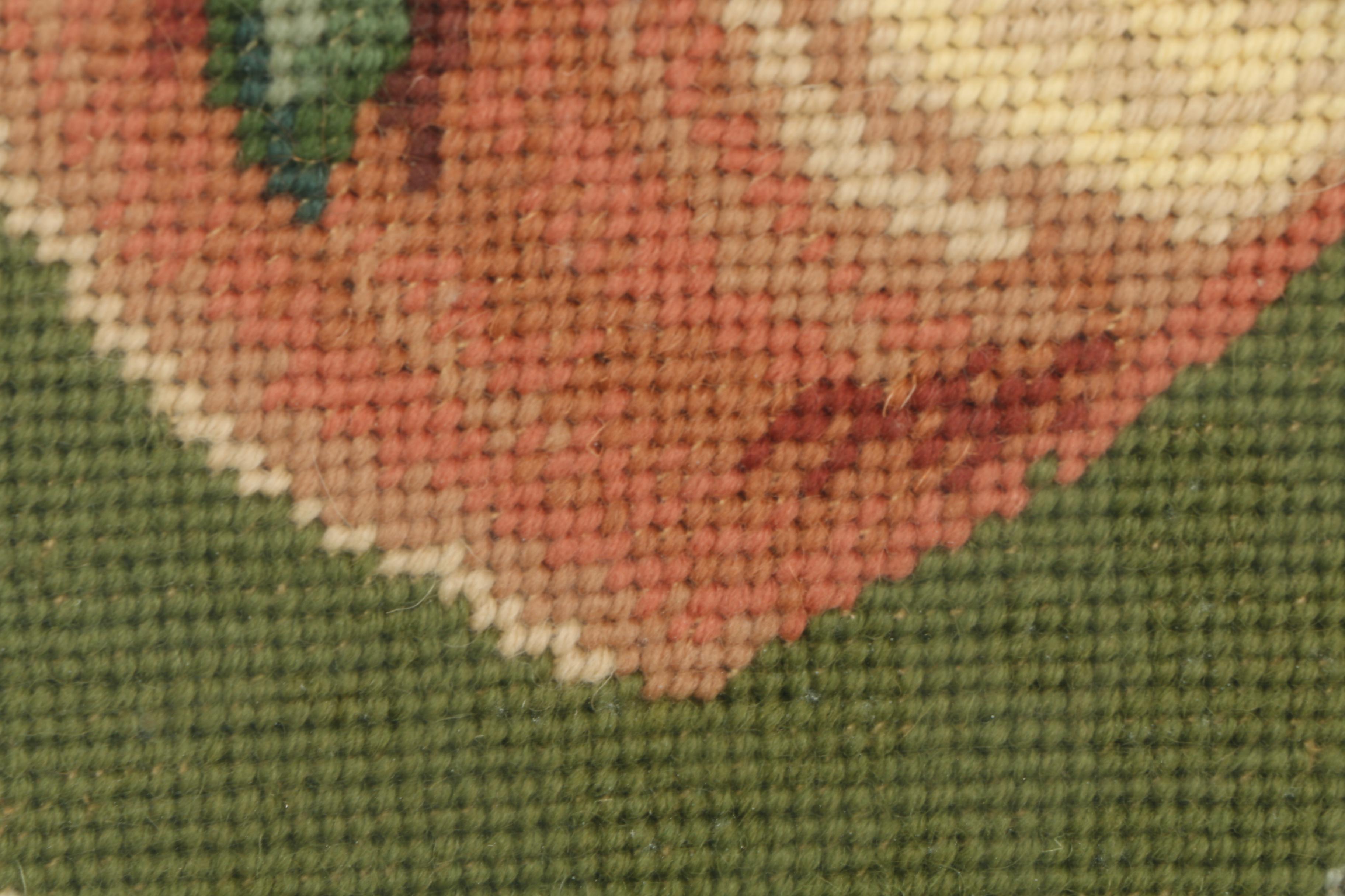 Framed Needlepoint of Peach