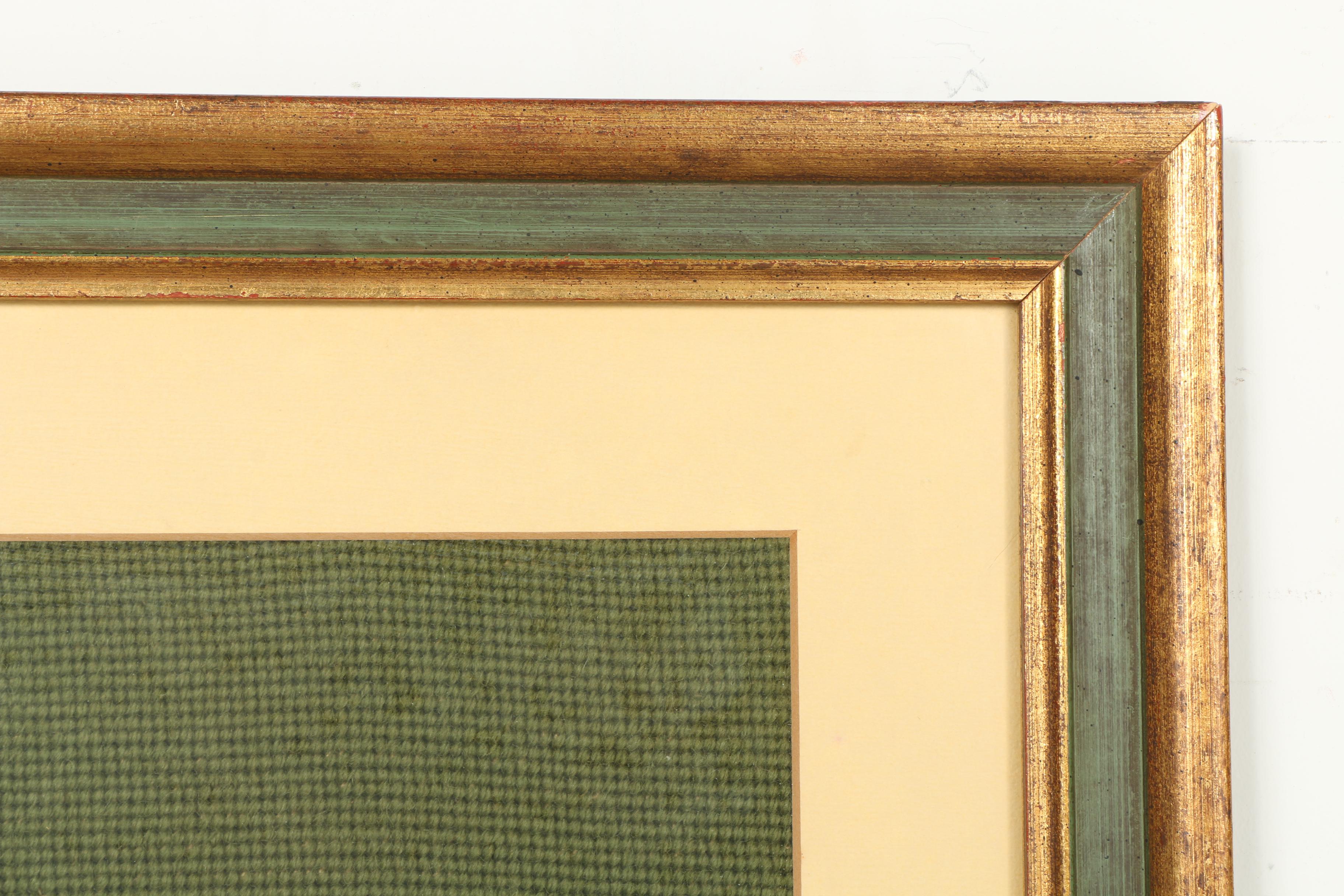 Framed Needlepoint of Peach