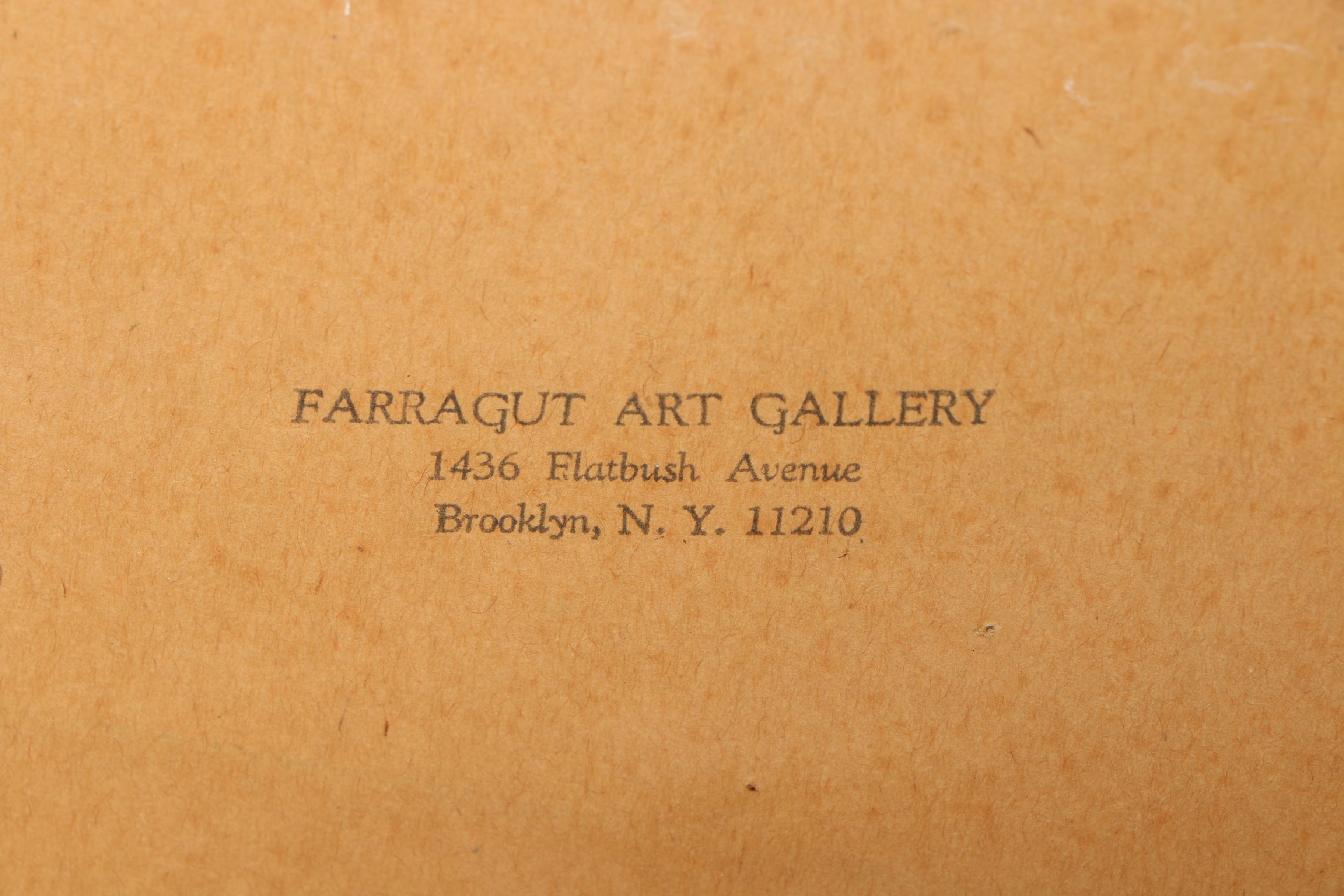 Framed Needlepoint of Peach