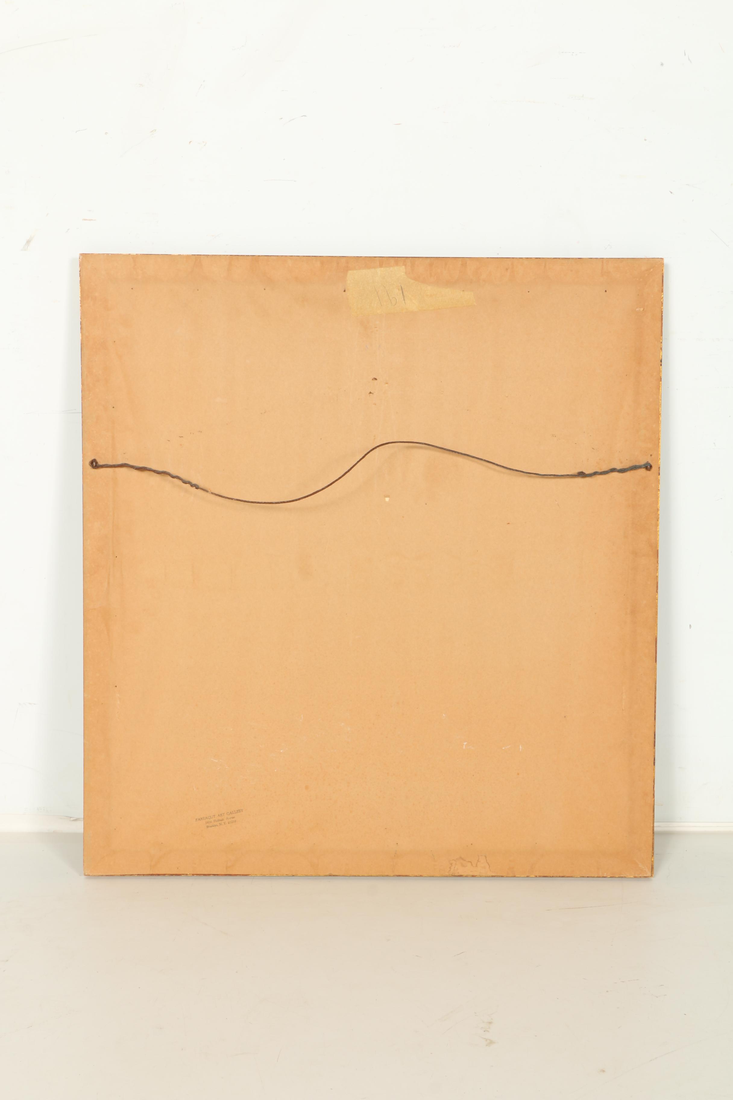 Framed Needlepoint of Peach