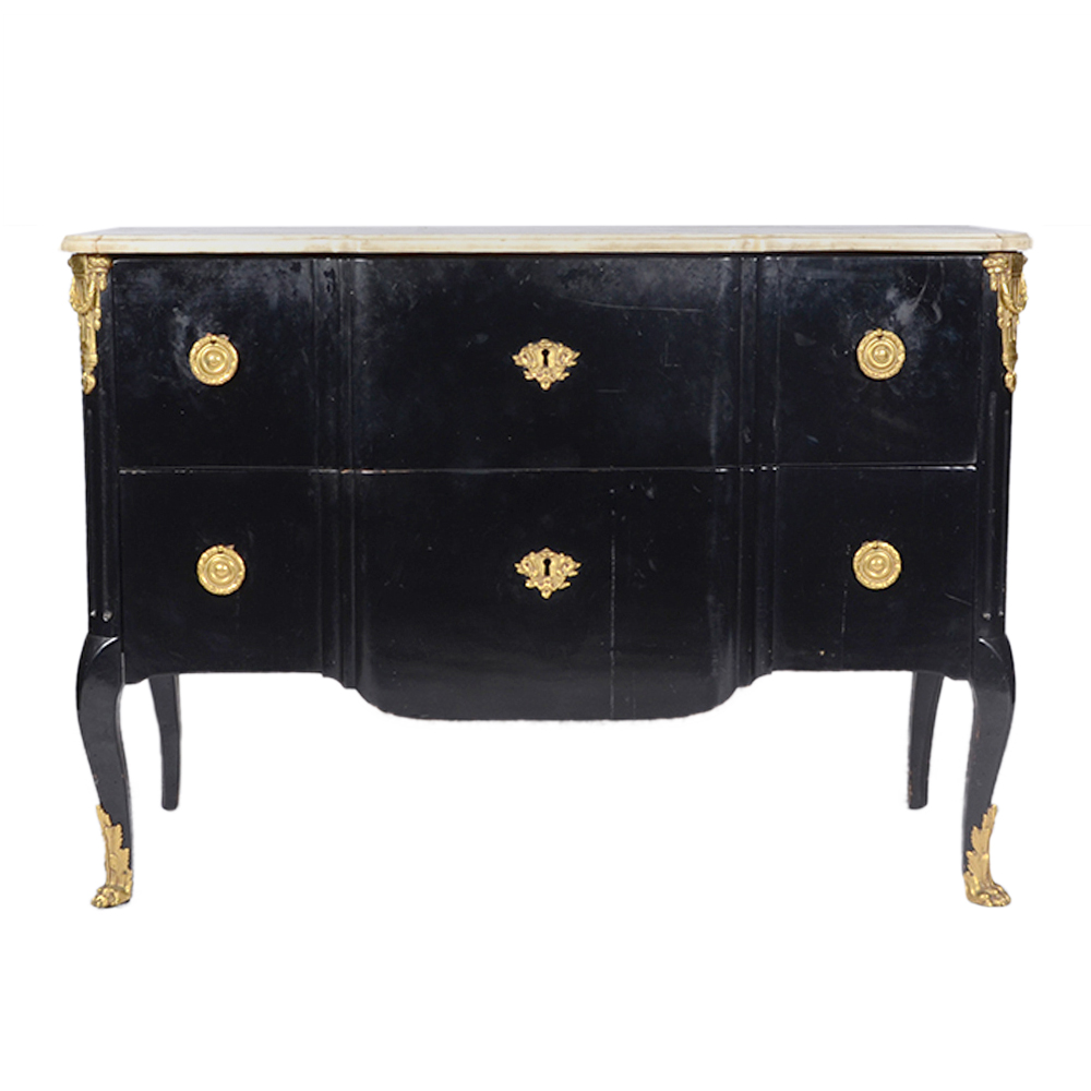 Vintage Louis XV Style Marble Top Commode