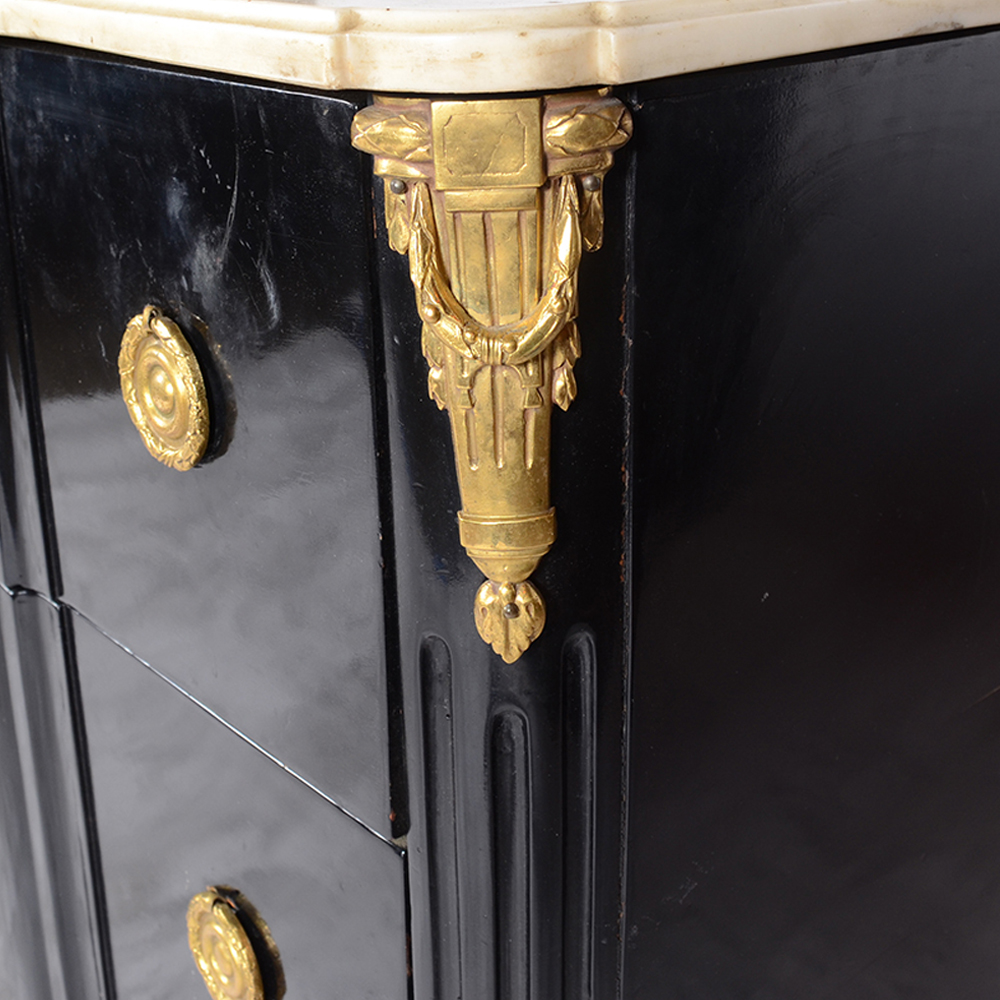 Vintage Louis XV Style Marble Top Commode