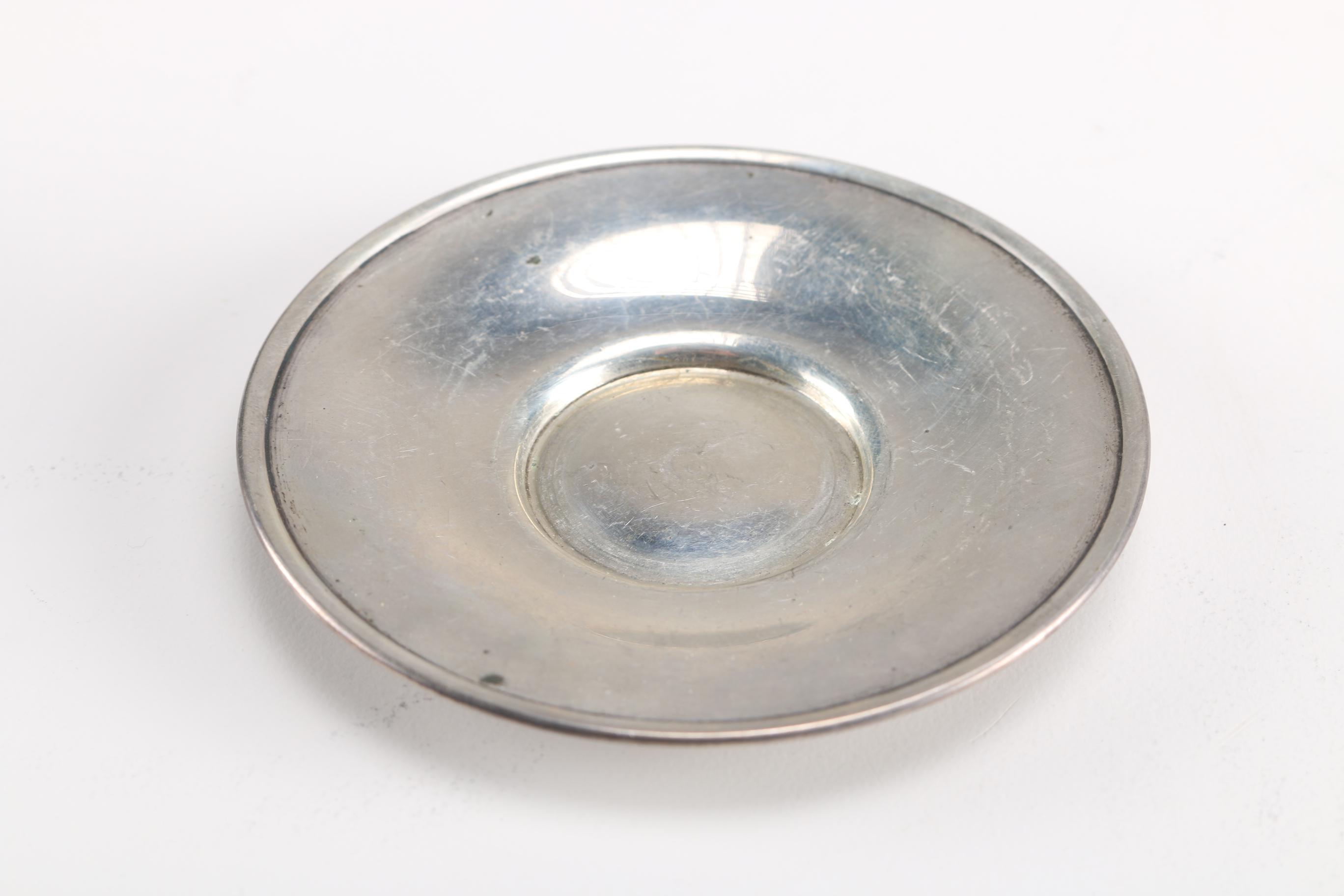 Columbian Coin Silver Demitasse Cup and Saucer