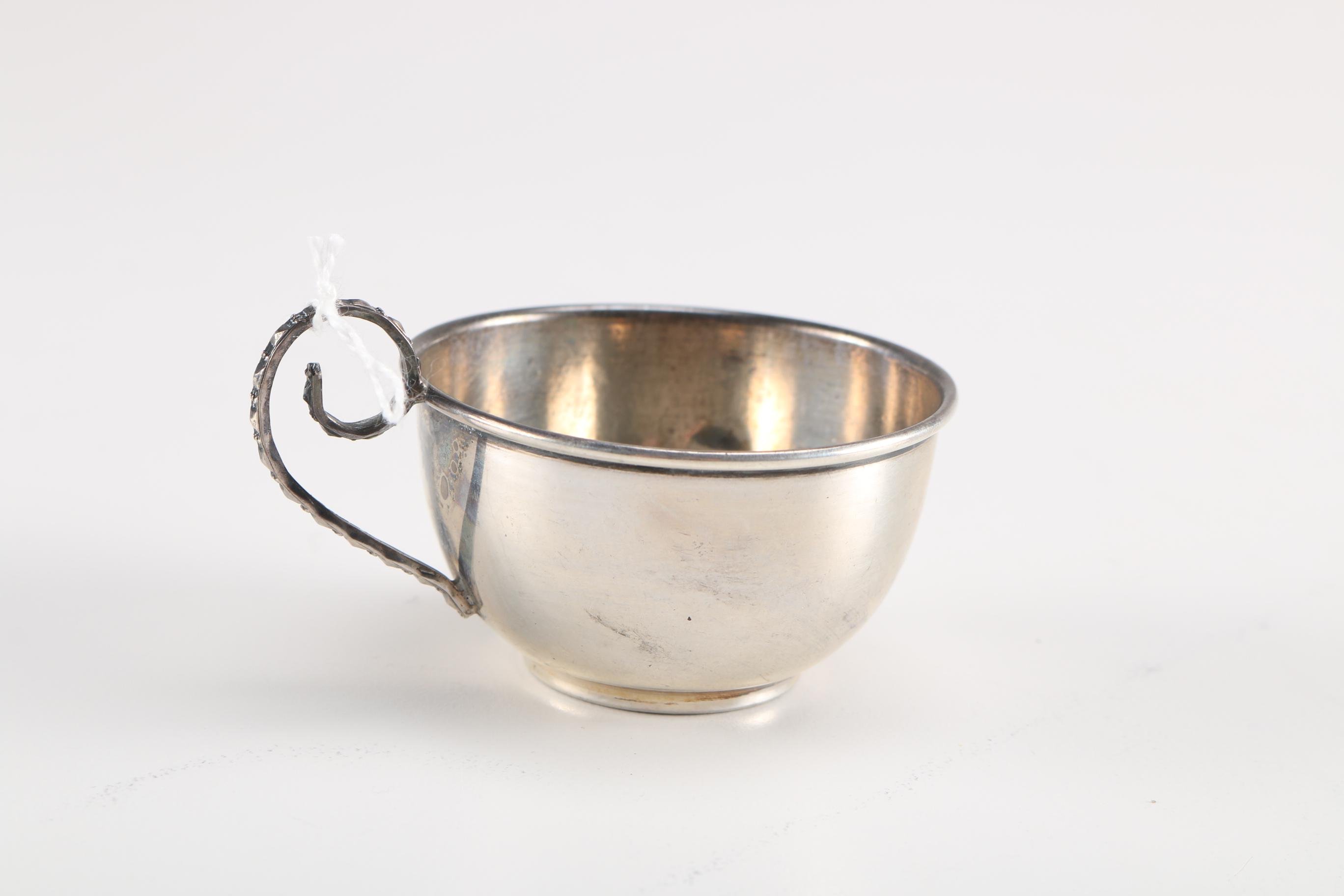 Columbian Coin Silver Demitasse Cup and Saucer