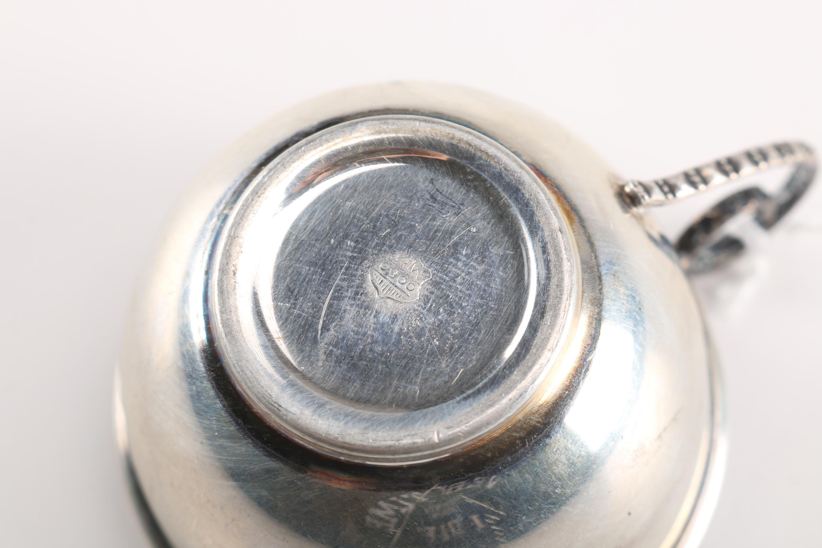 Columbian Coin Silver Demitasse Cup and Saucer