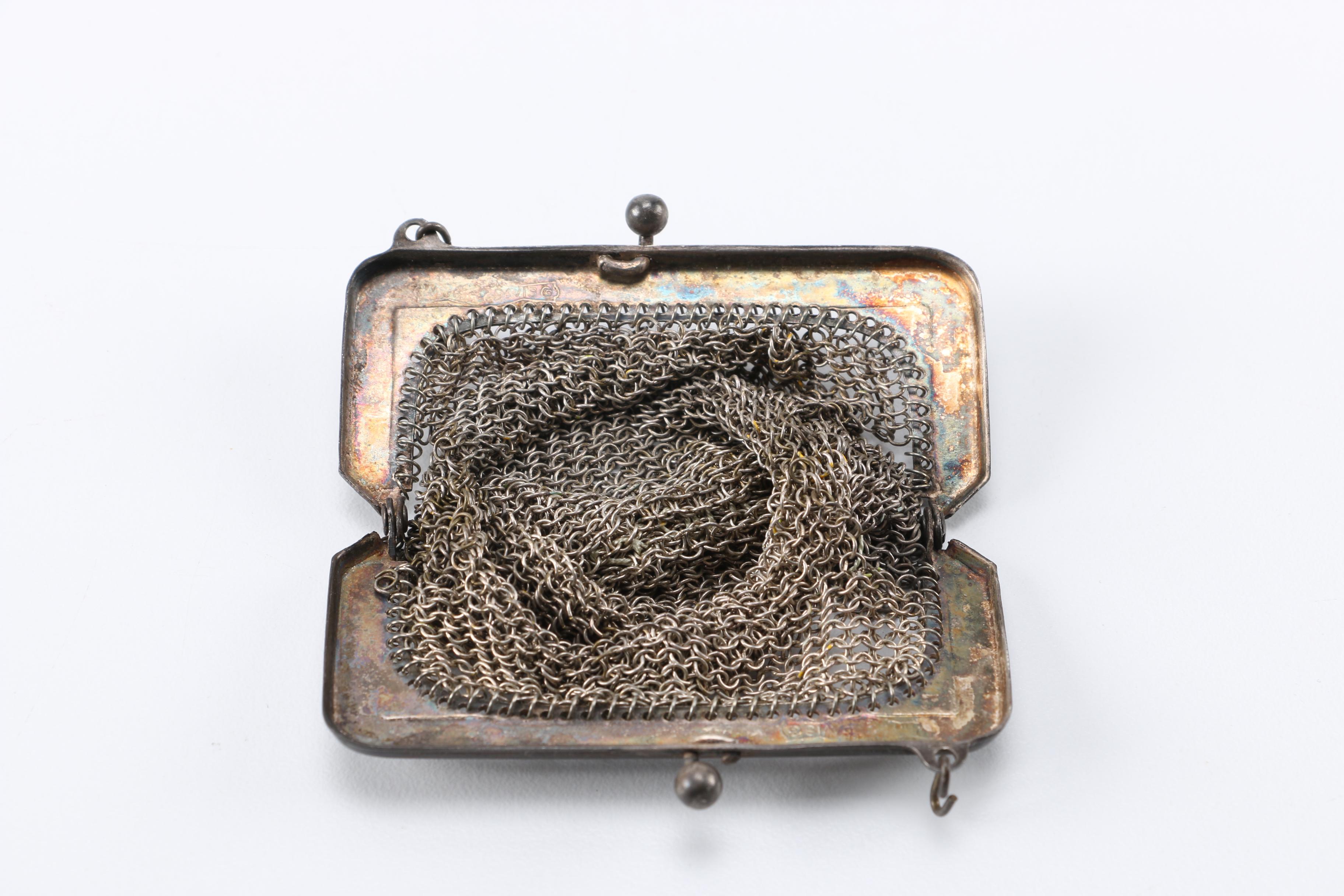 Whiting and David Mesh Coin Purse and Other Silver Tone Accessories