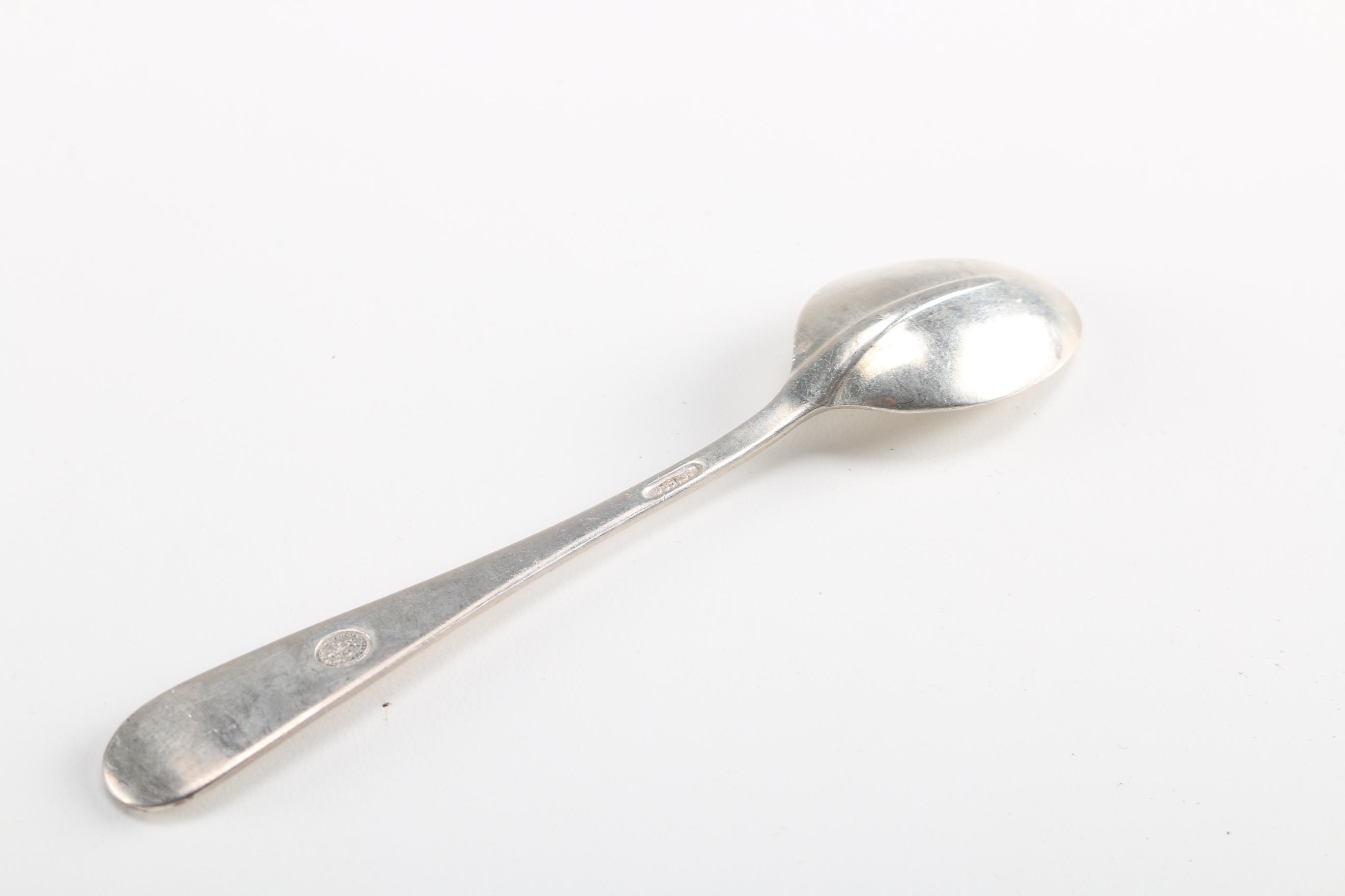 Stieff "Williamsburg Restoration" Pewter Spoon and Th Marthinsen Sterling Spoon