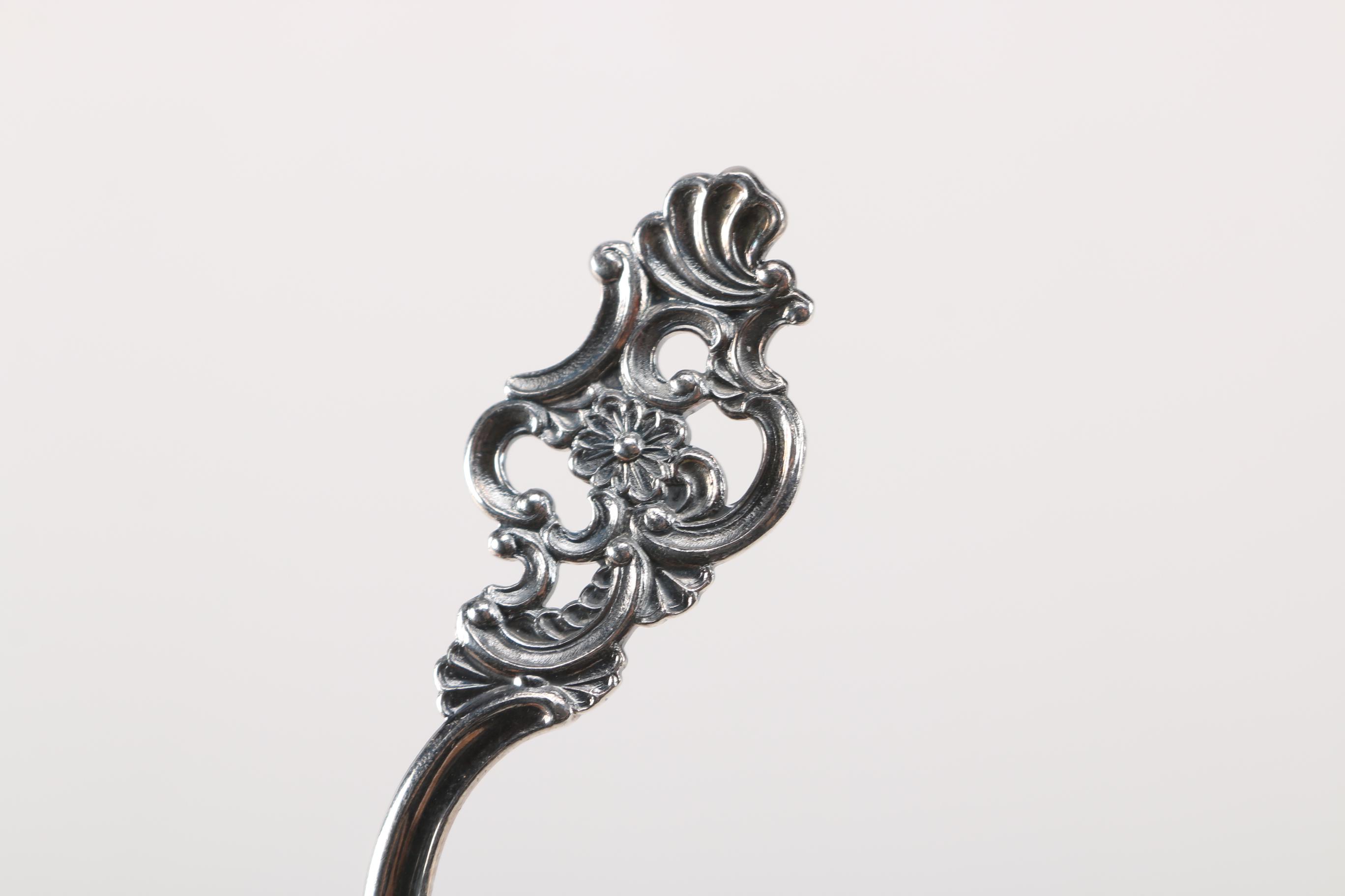 Stieff "Williamsburg Restoration" Pewter Spoon and Th Marthinsen Sterling Spoon