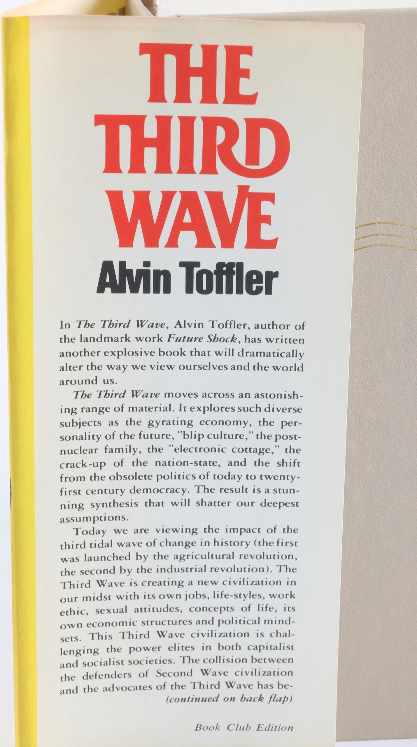 1980 First Edition "The Third Wave" by Alvin Toffler