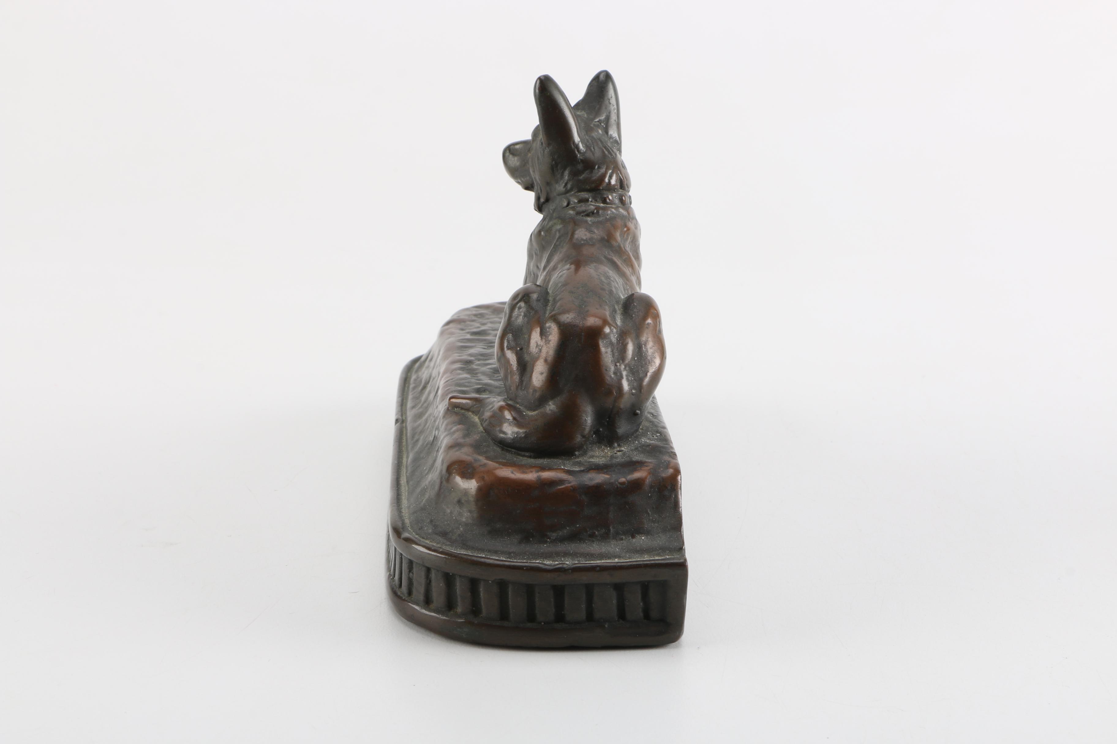 Vintage Armor Bronze German Shepherd Bookends