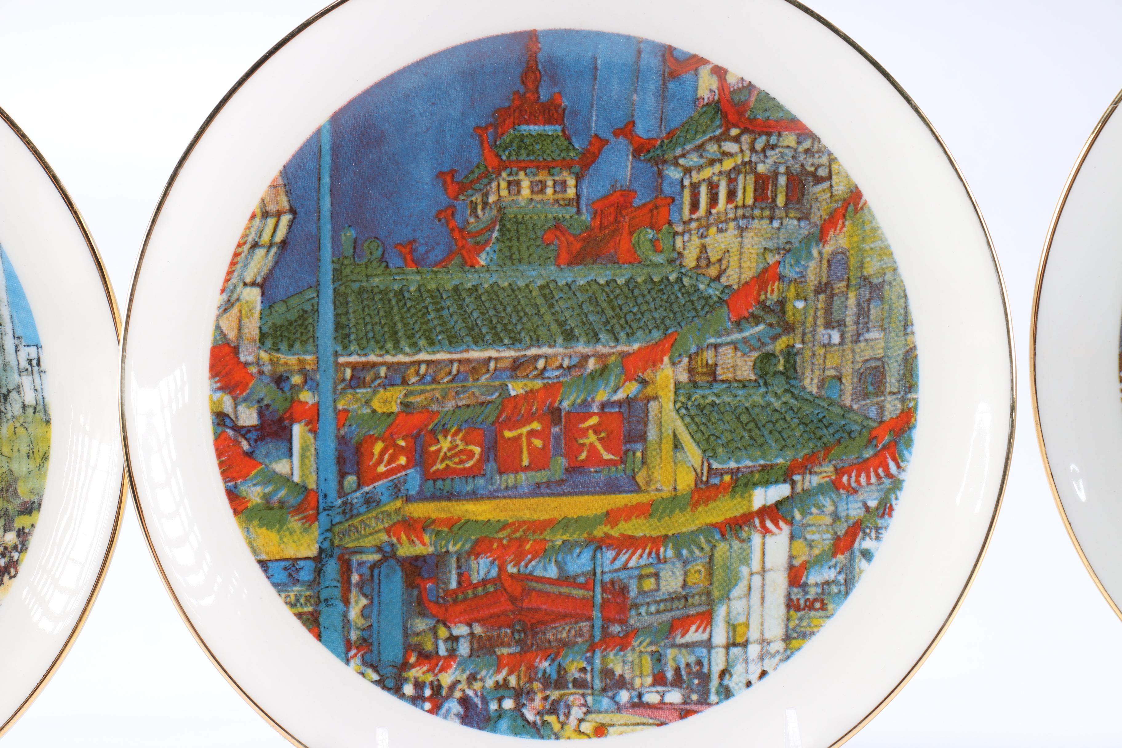 1970s Franklin McMahon Chicago Ceramic Plates