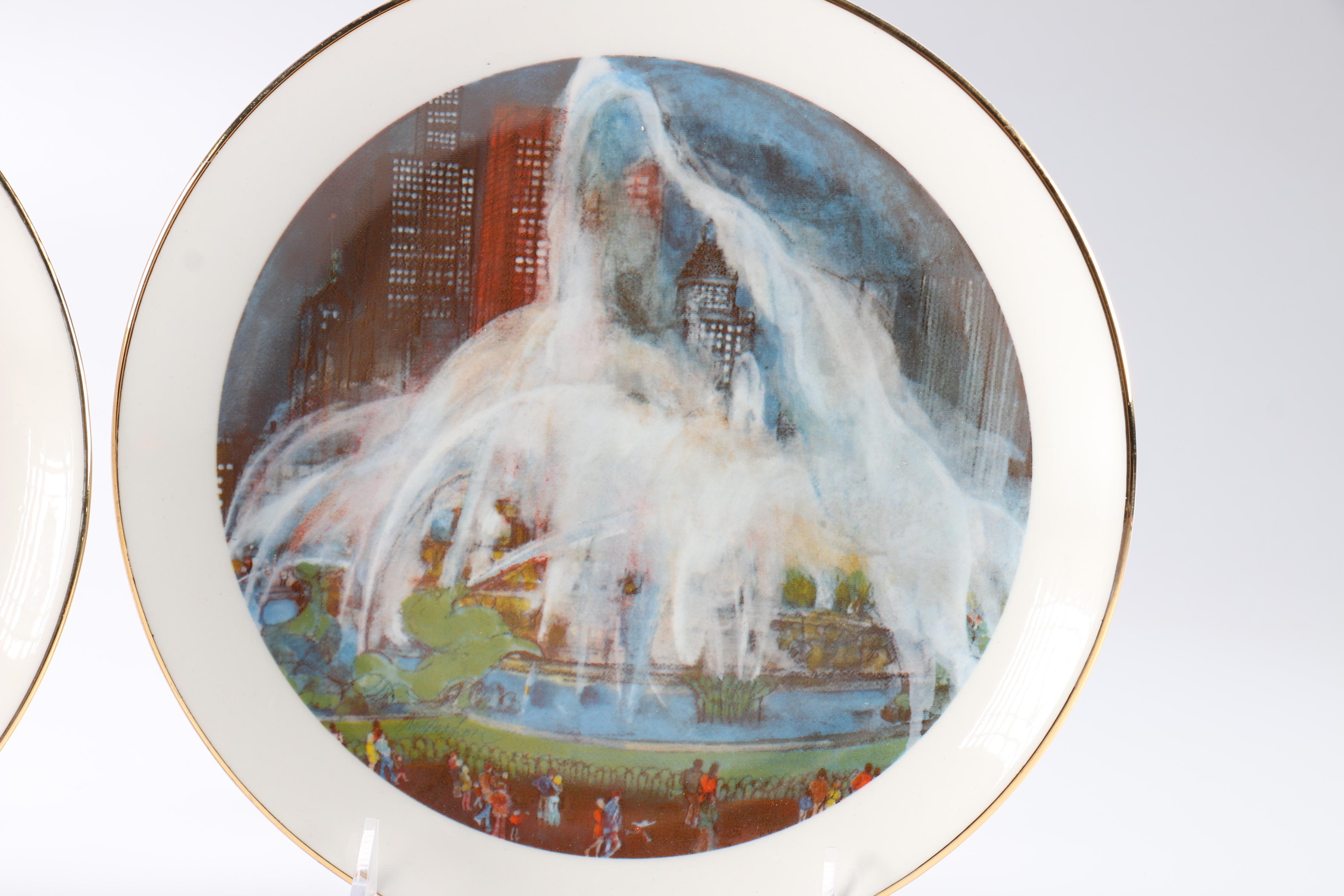 1970s Franklin McMahon Chicago Ceramic Plates