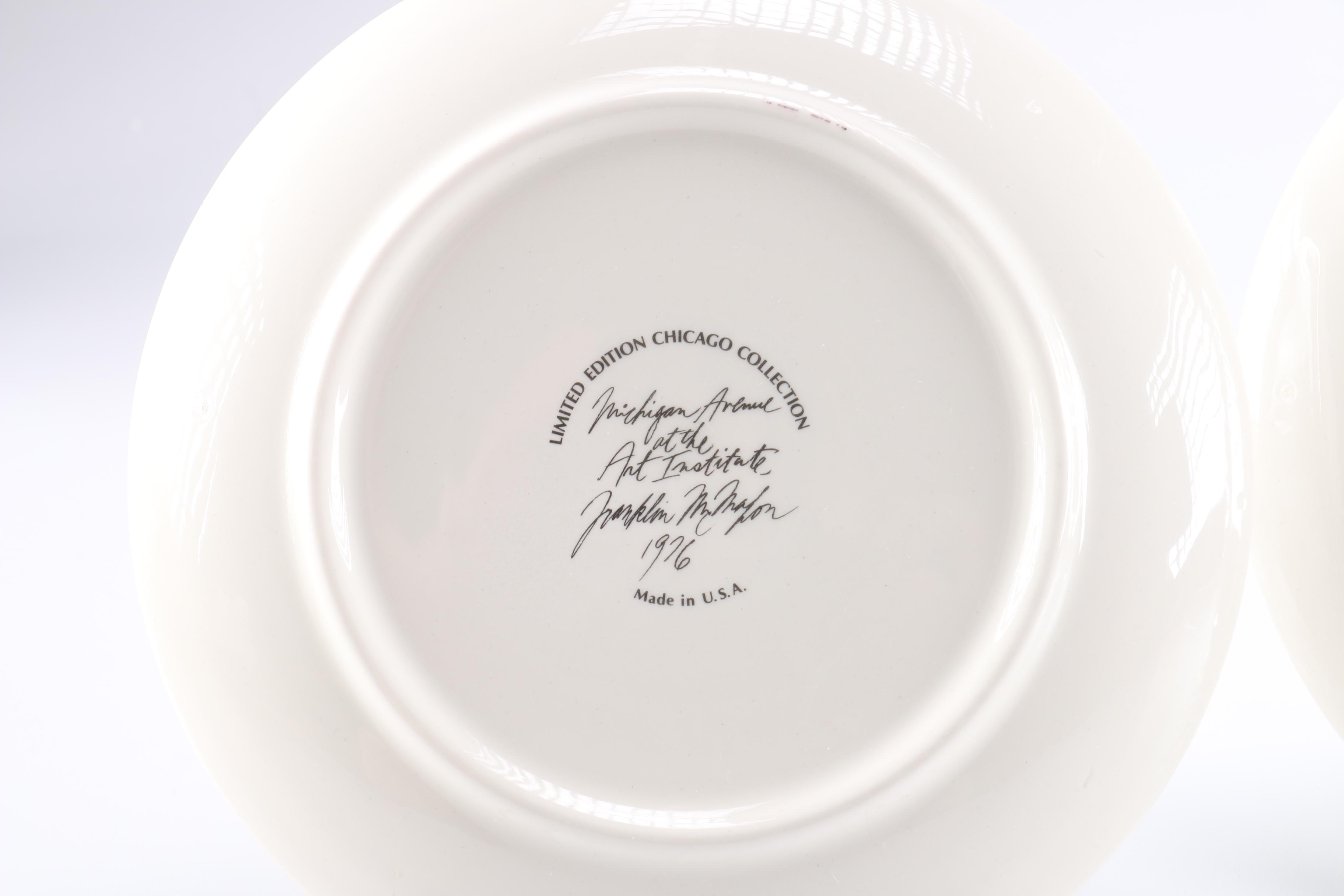 1970s Franklin McMahon Chicago Ceramic Plates