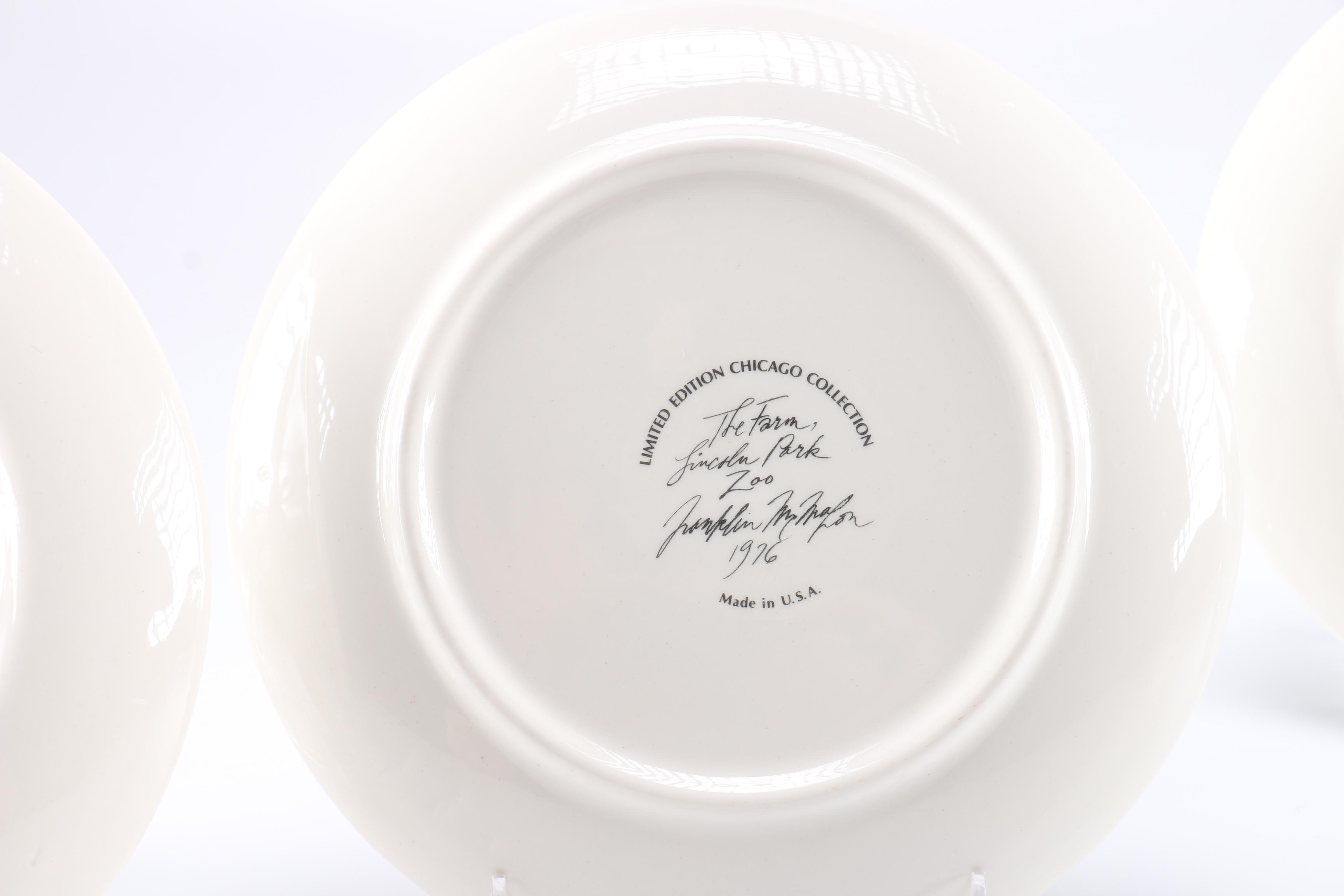 1970s Franklin McMahon Chicago Ceramic Plates