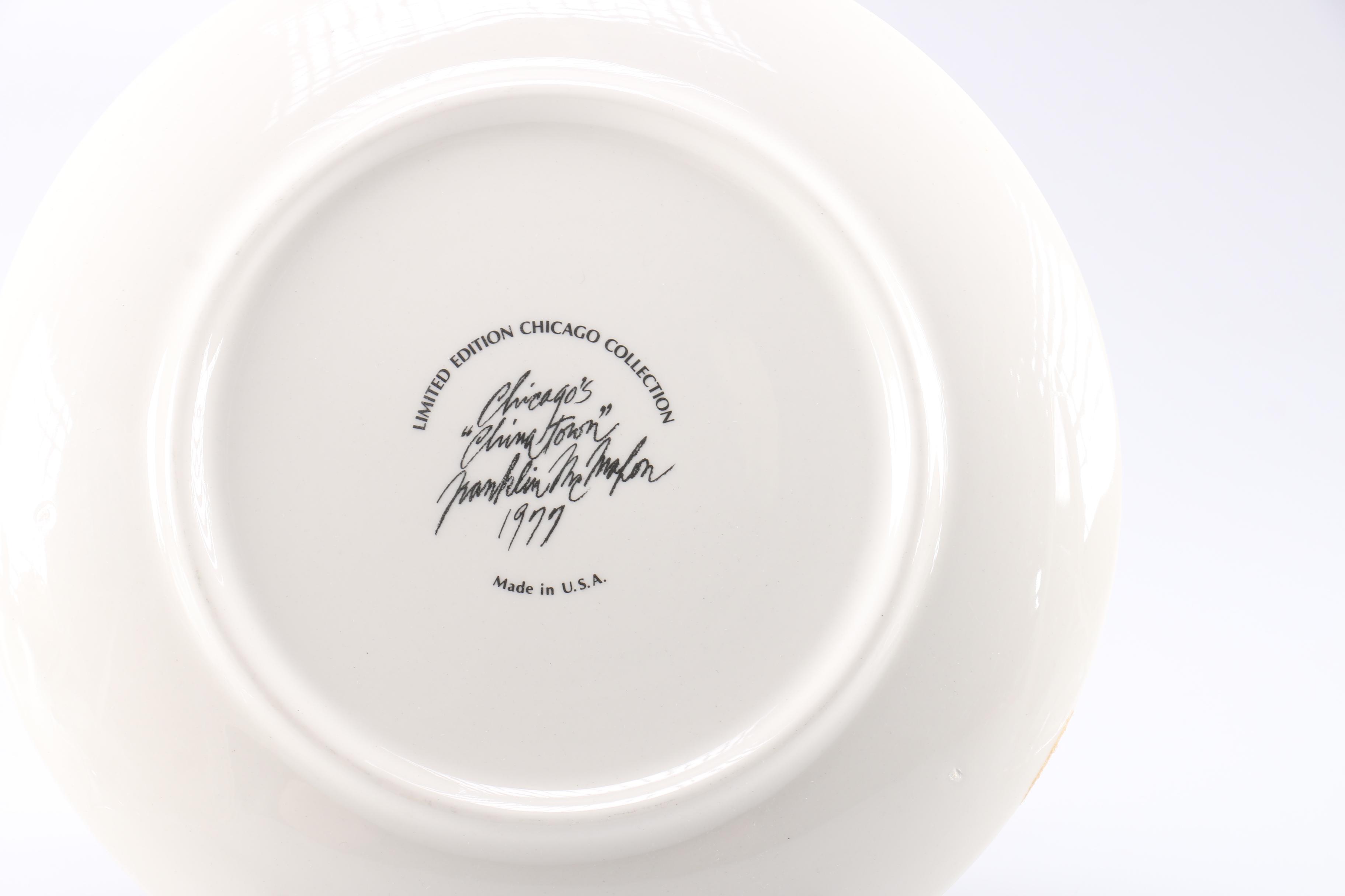 1970s Franklin McMahon Chicago Ceramic Plates