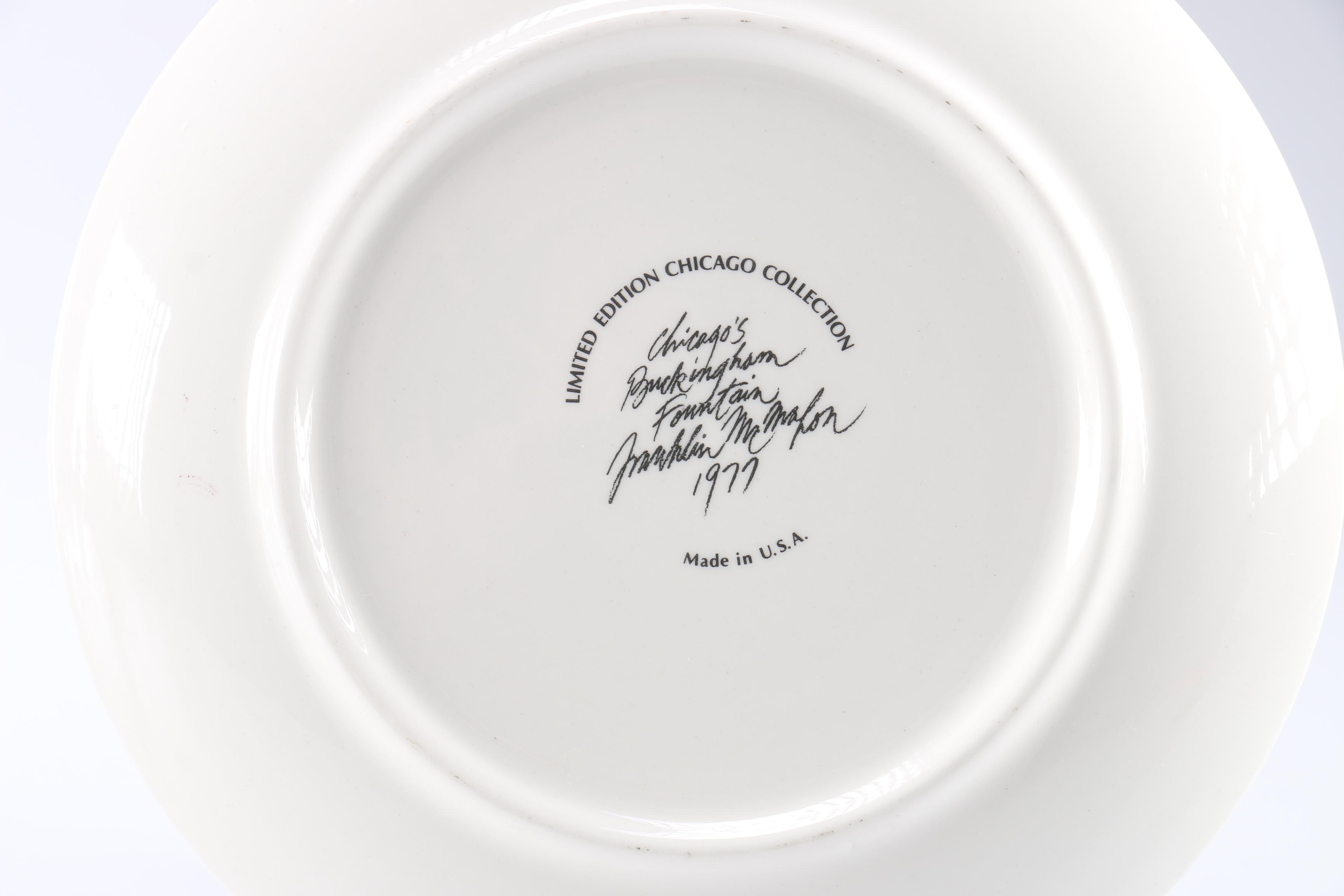 1970s Franklin McMahon Chicago Ceramic Plates