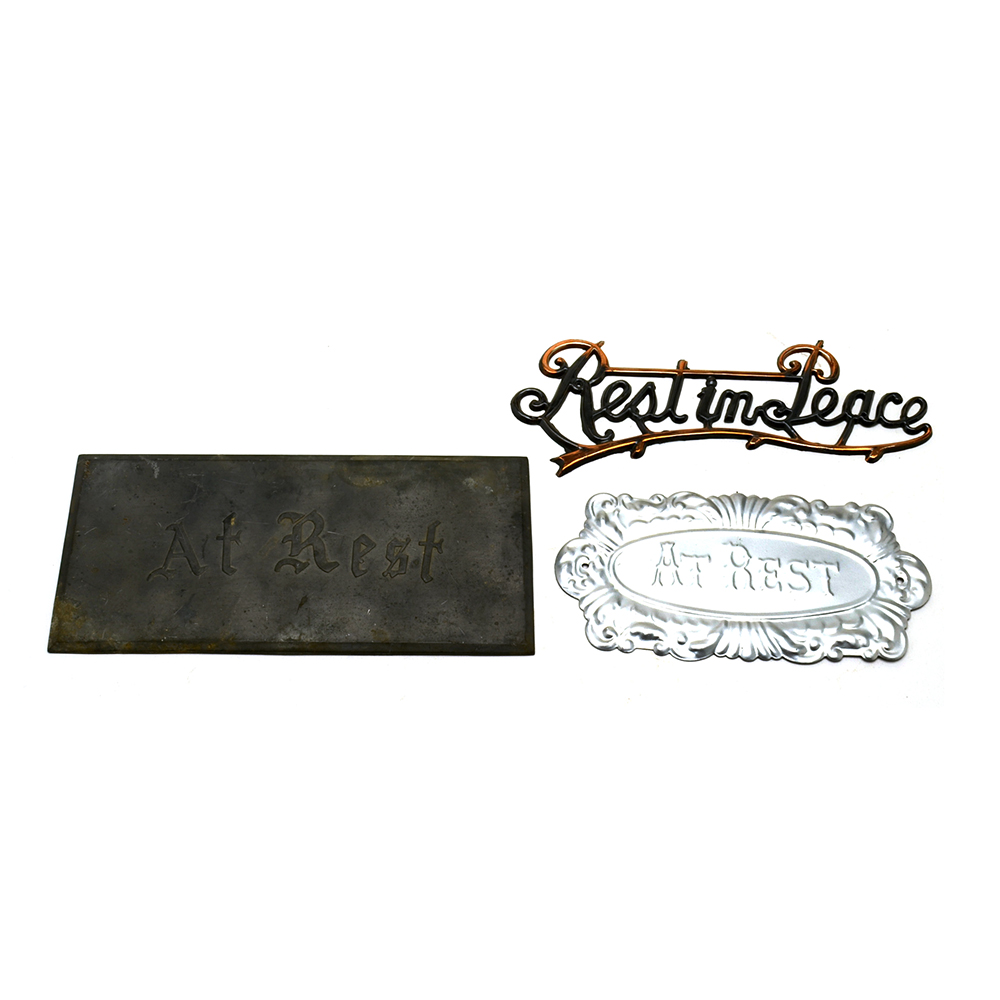 Three Vintage Casket Plaques