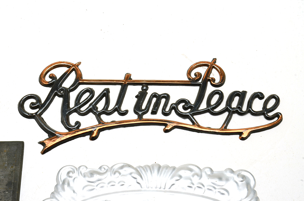 Three Vintage Casket Plaques