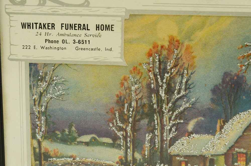 Two Framed Funeral Home Promotional Thermometers
