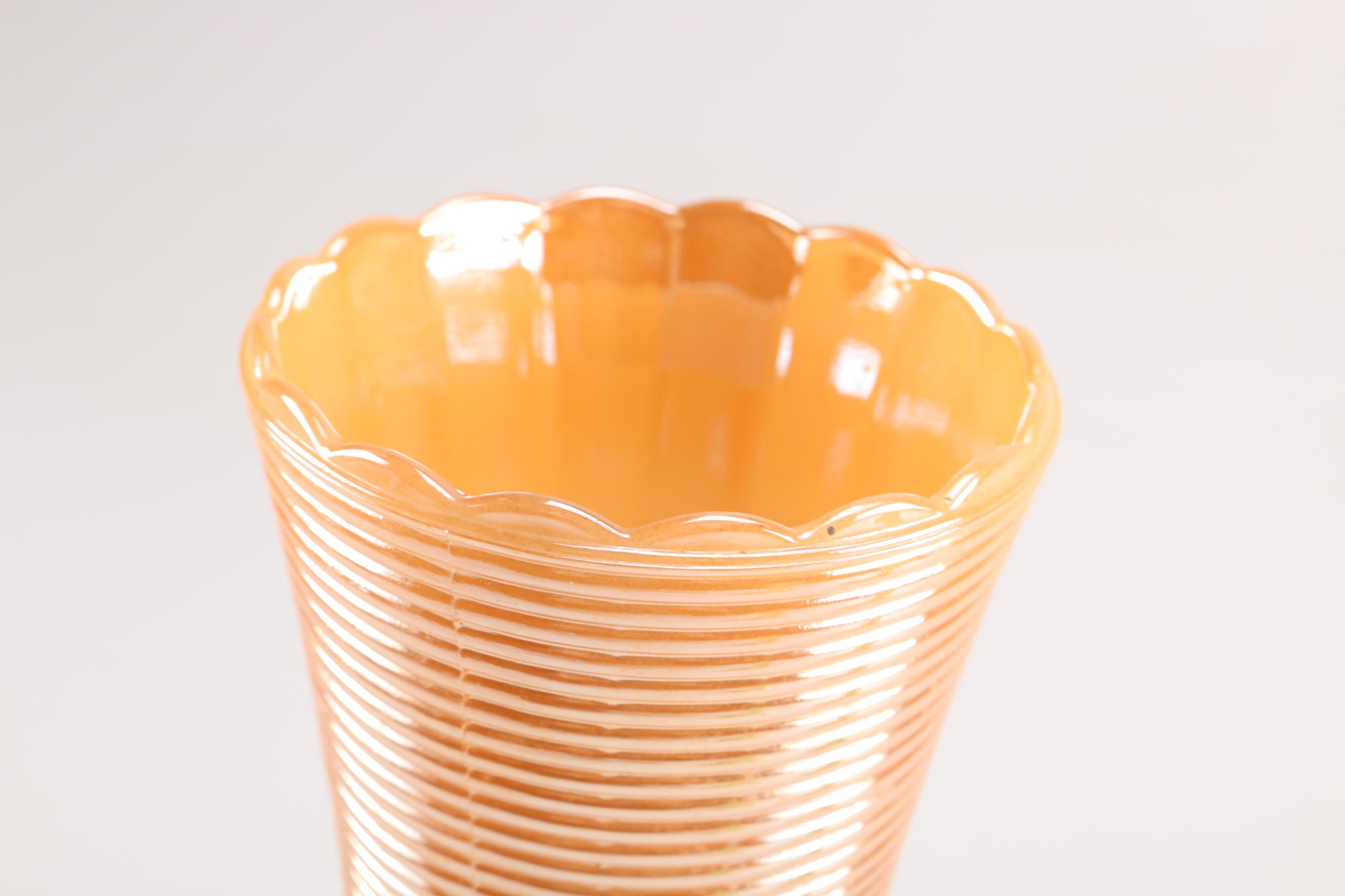 Early 20th century Moorcroft Burslem Candlestick and Mid-Century Lusterware Vase