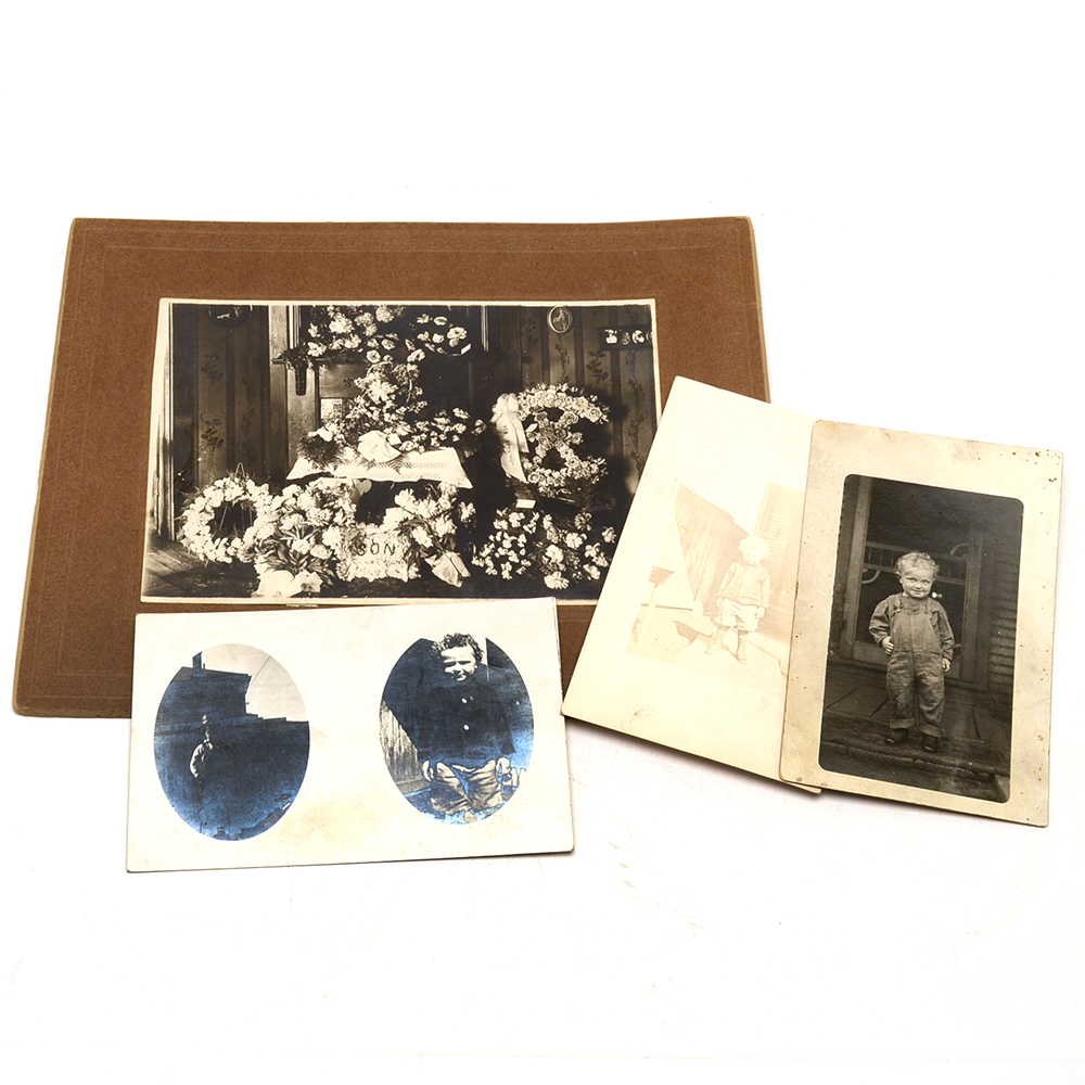 Rare Collection of Live and Casket Photographs of Young Boy