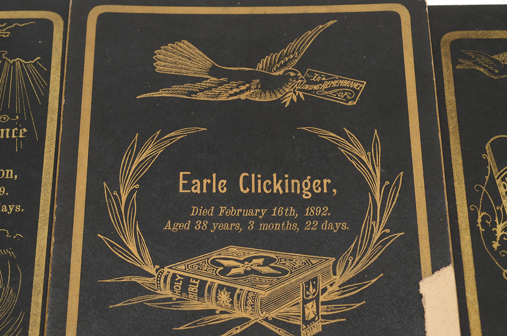 Four Antique Funeral Memorial Cards