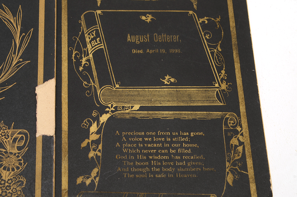 Four Antique Funeral Memorial Cards