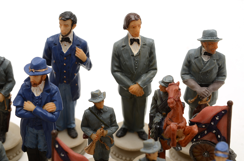 Thirty-Two Piece Civil War Chess Set