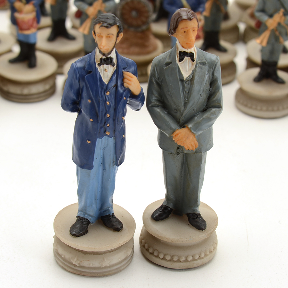 Thirty-Two Piece Civil War Chess Set