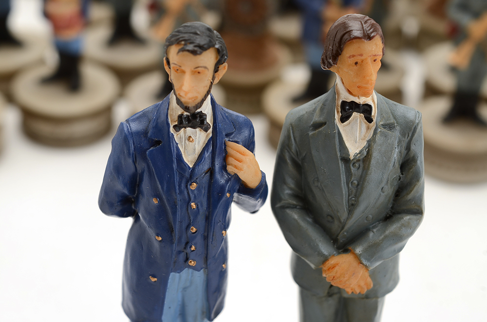 Thirty-Two Piece Civil War Chess Set