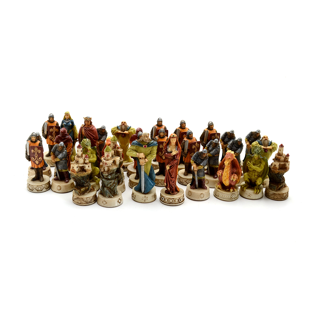 Medieval Style Cast Resin Chess Pieces